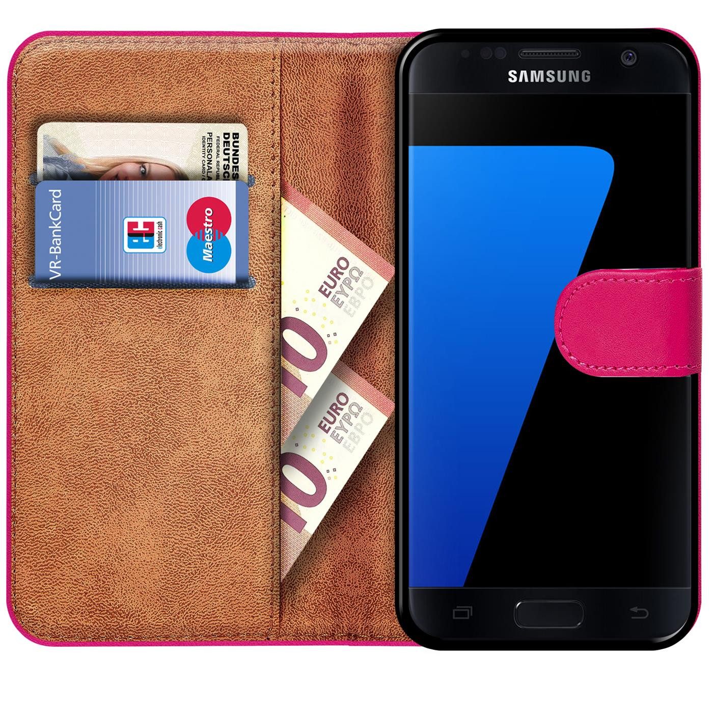 CoolGadget Handyhülle Book Case Handy Tasche für Samsung Galaxy S7 Edge 5,5 Zoll, Hülle Klapphülle Flip Cover für Samsung S7 Edge Schutzhülle stoßfest
