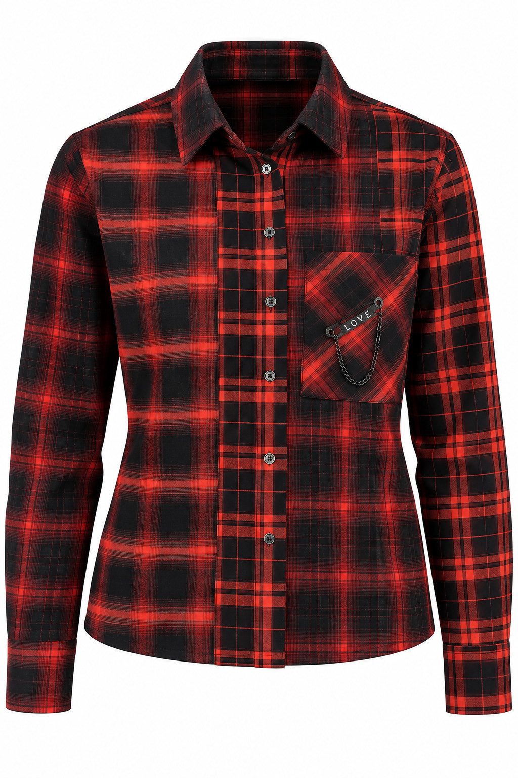 Freeman T. Porter Hemdbluse Calizy Patchecks - Modische Karobluse im Boxy Fit mit Brusttasche
