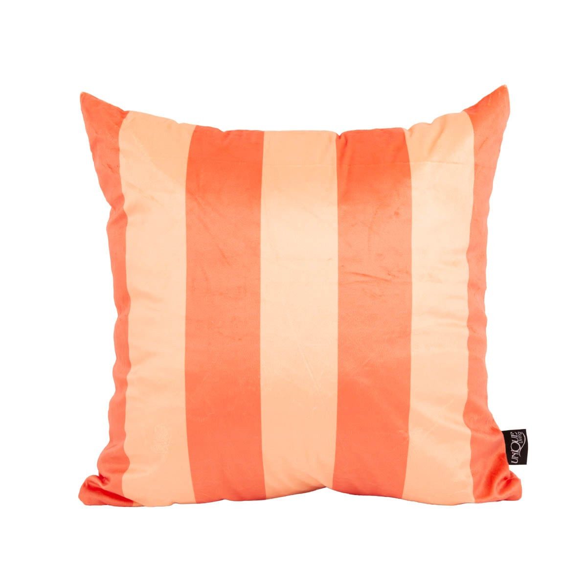 SCHÖNER LEBEN. Dekokissen Samtkissen Kissenhülle Streifen Peach Orange 45x45 cm