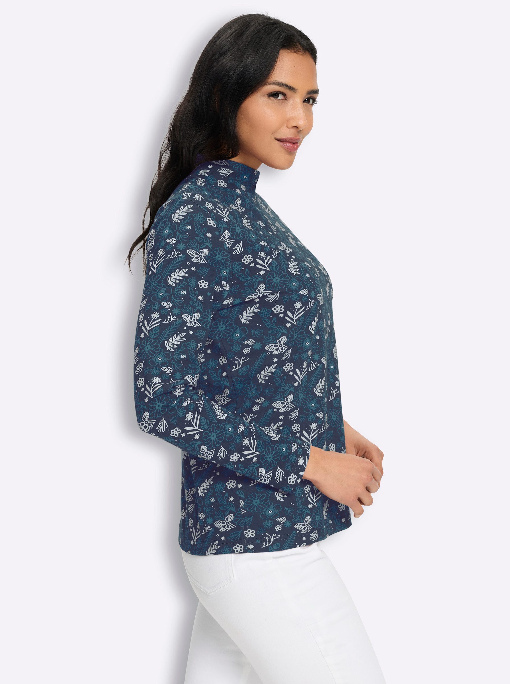Sieh an! T-Shirt Stehkragen-Shirt Langarm – Bild 5 von 5