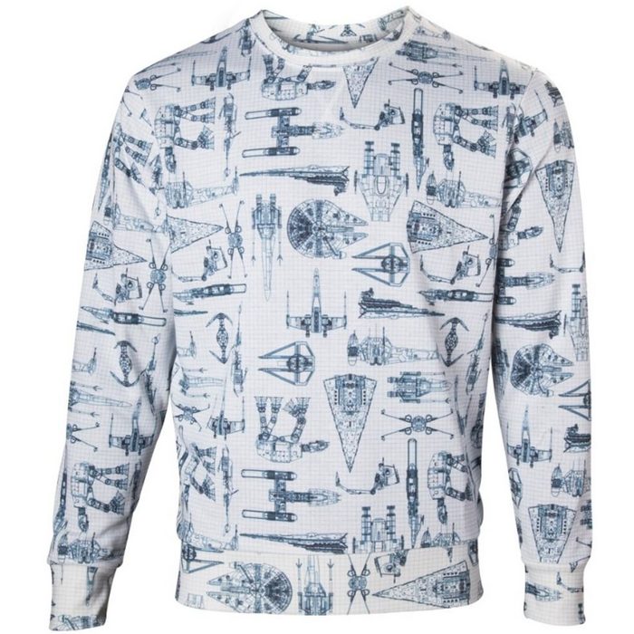 Star Wars Sweatshirt STAR WARS Sweatshirt Erwachsene + Jugendliche weiß Bluescreen Herrengrößen XL XXL