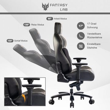 JUNG Gaming-Stuhl Fantasylab Gaming Stuhl Bürostuhl Ergonomisch Lendenkissen verstellbar (150kg Belastbar, Zockerstuhl, Zocker, Sessel Gaming, 1 St), PC Sessel, Computerstuhl, Computer Stuhl, Zockersessel