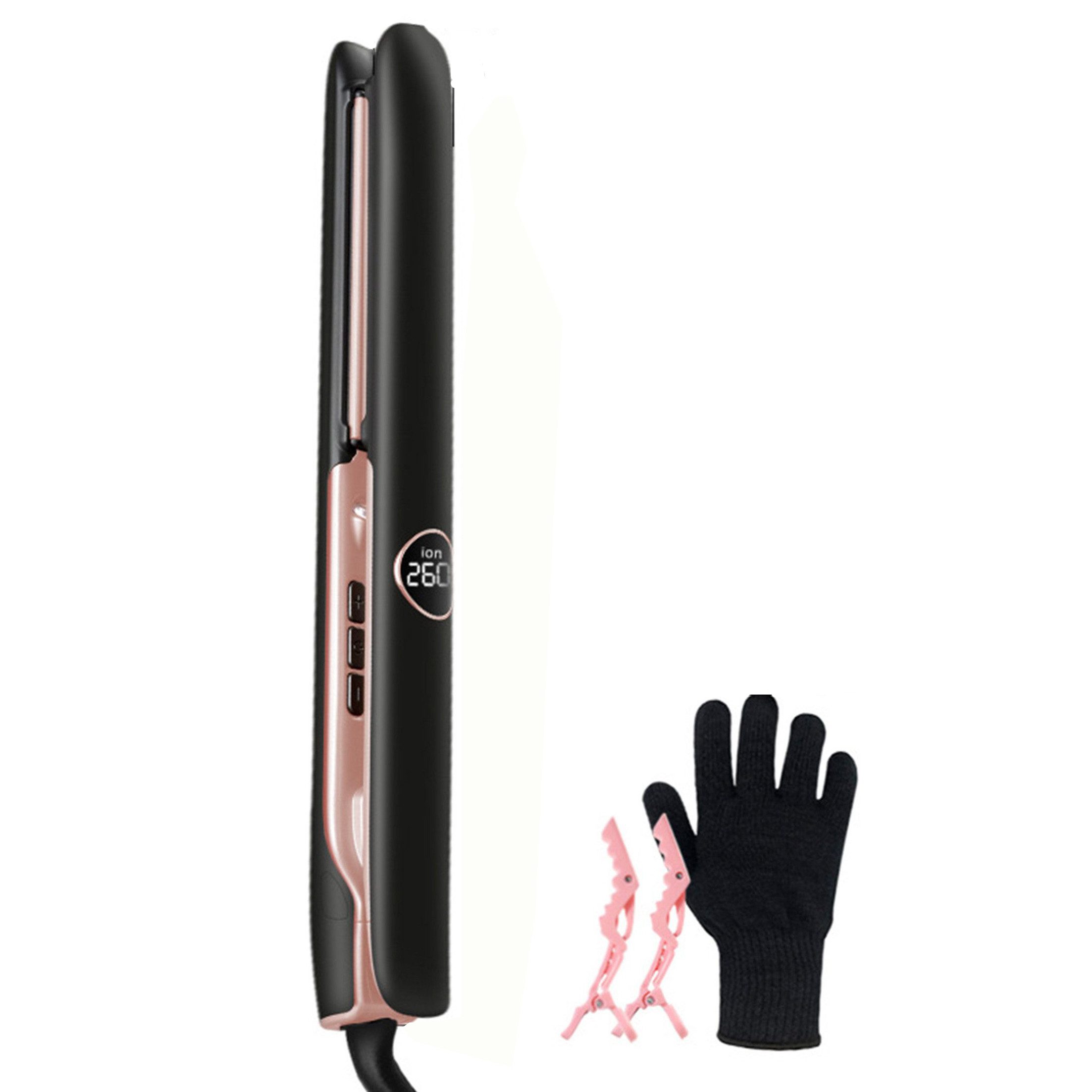 KINSI Glätteisen 2‑in‑1 Haarglätter & Lockenstab mit Negative Ionen,Ionen Glätteisen Keramikbeschichtung, für glattes & glänzendes Haar