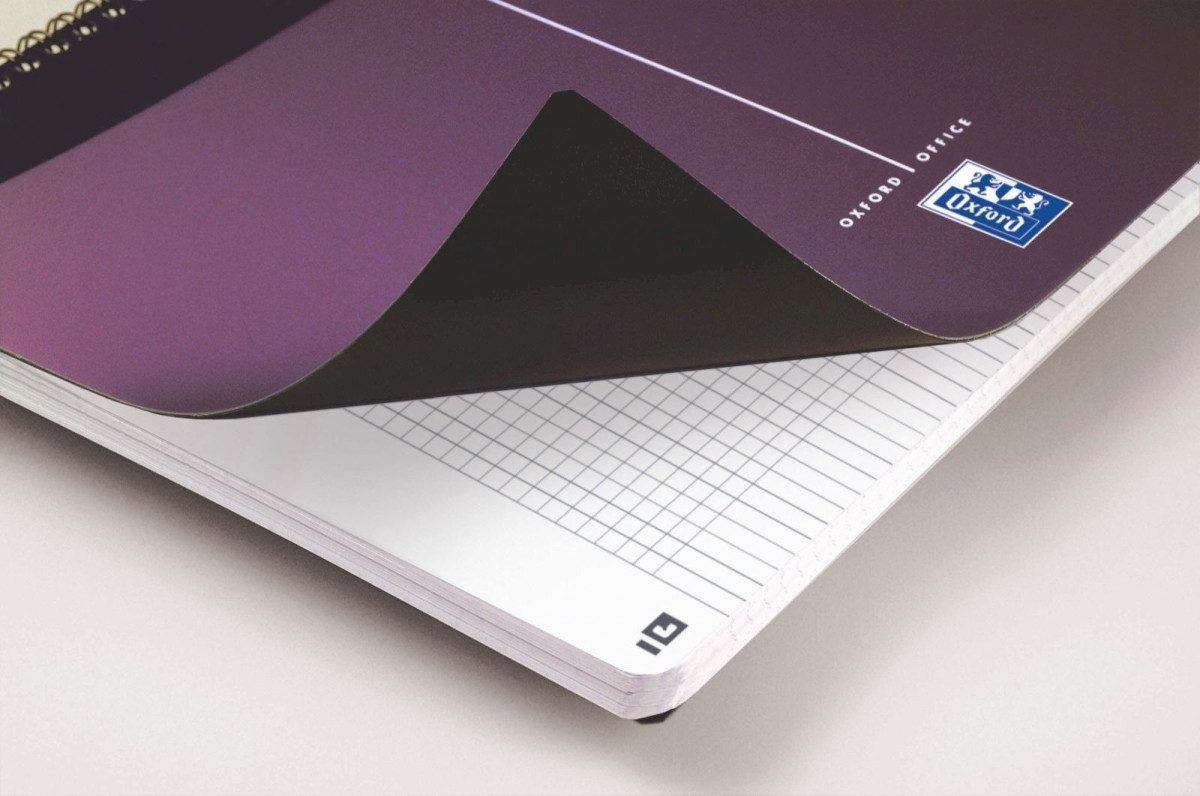 OXFORD Notizbuch Spiralbuch Office A4 90 Blatt kariert farbig sortiert