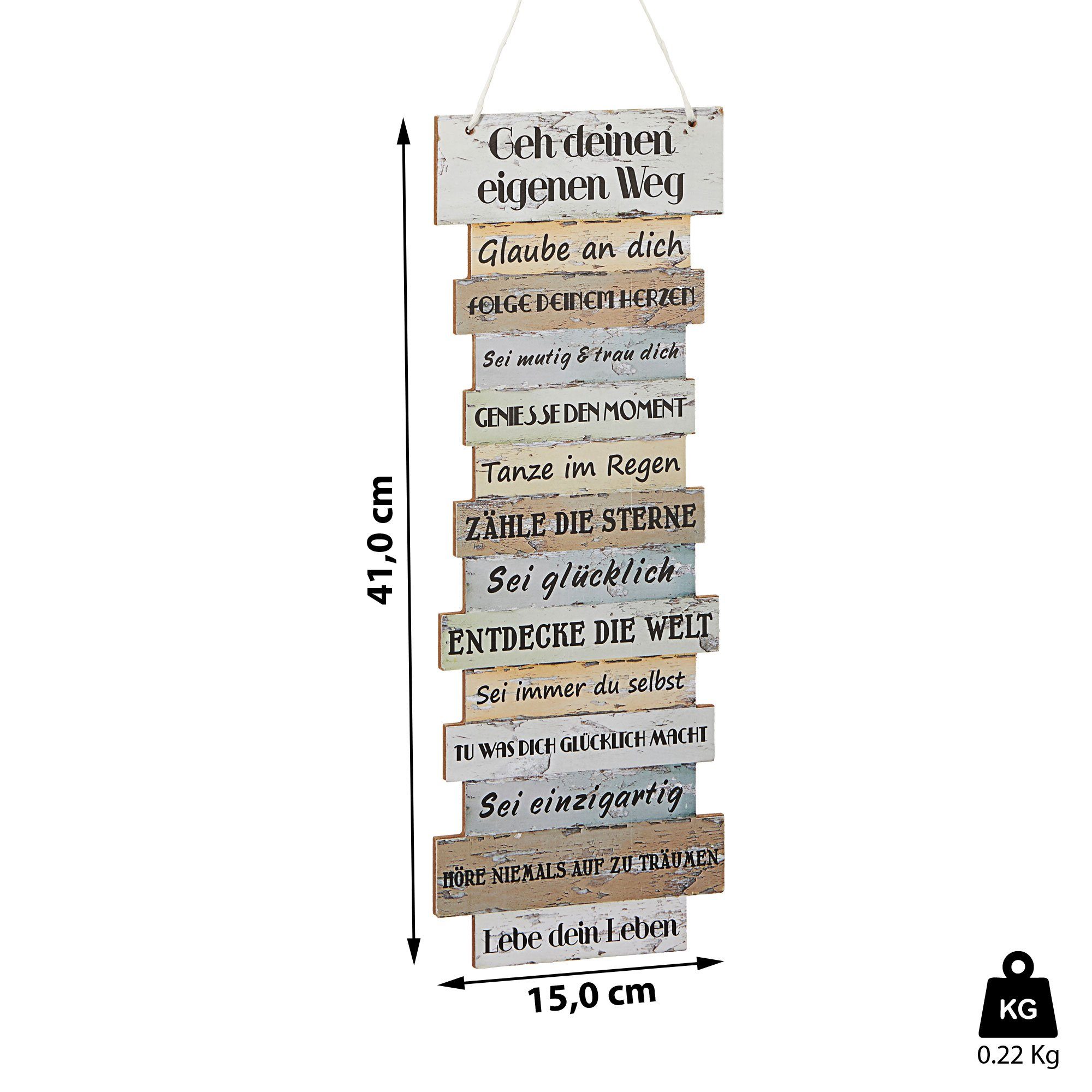 CEPEWA Wandbild Wandbild Attitude Plankenoptik Lebenseinstellungen günstig online kaufen
