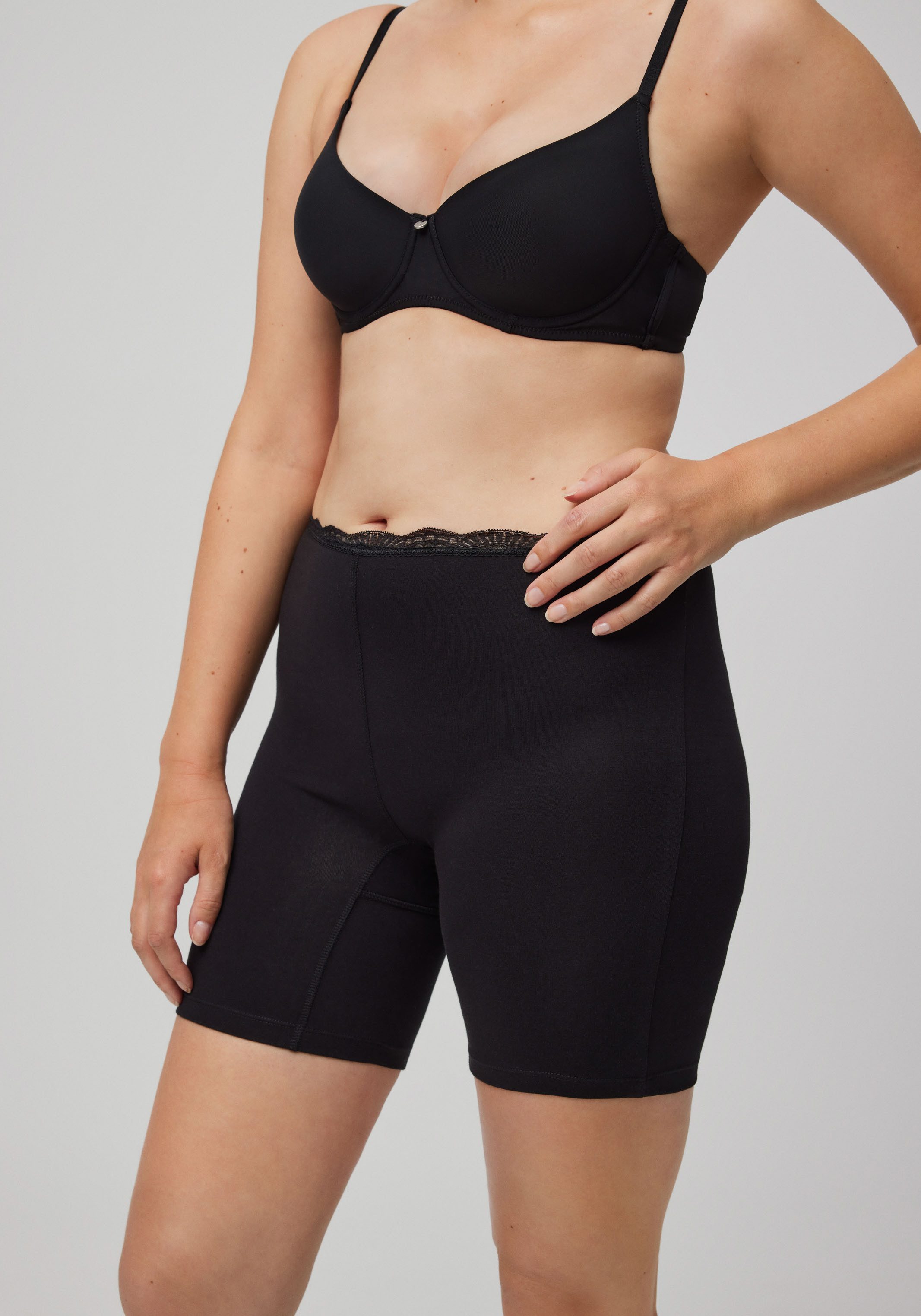 YSABEL MORA Lange Unterhose BASIC COLLECTION COTTON WITH LACE (2er Pack) angenehm weich, Passform gegen Reibung