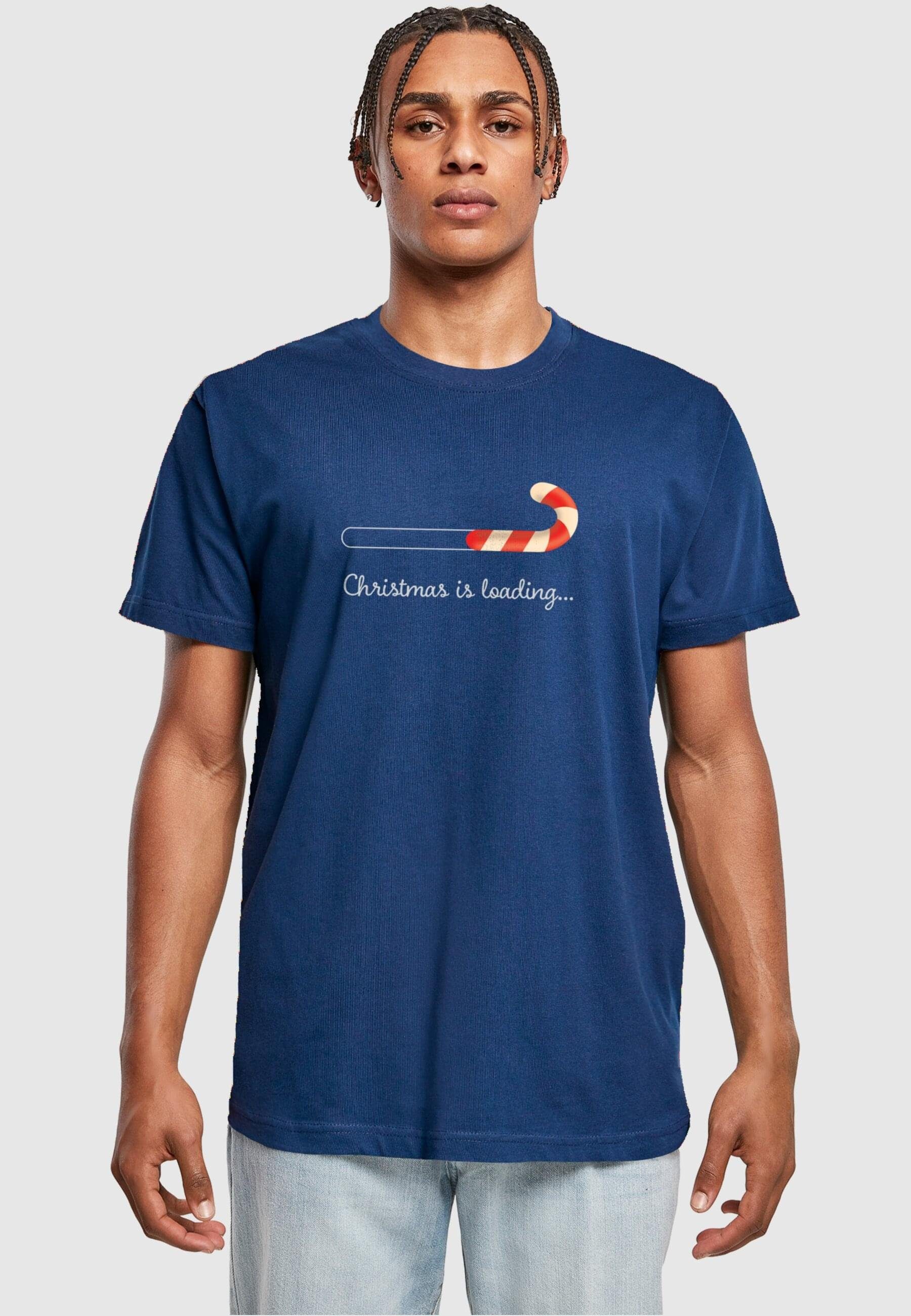 Round Merchcode (1-tlg) T-Shirt Loading Christmas T-Shirt lightnavy Herren Neck