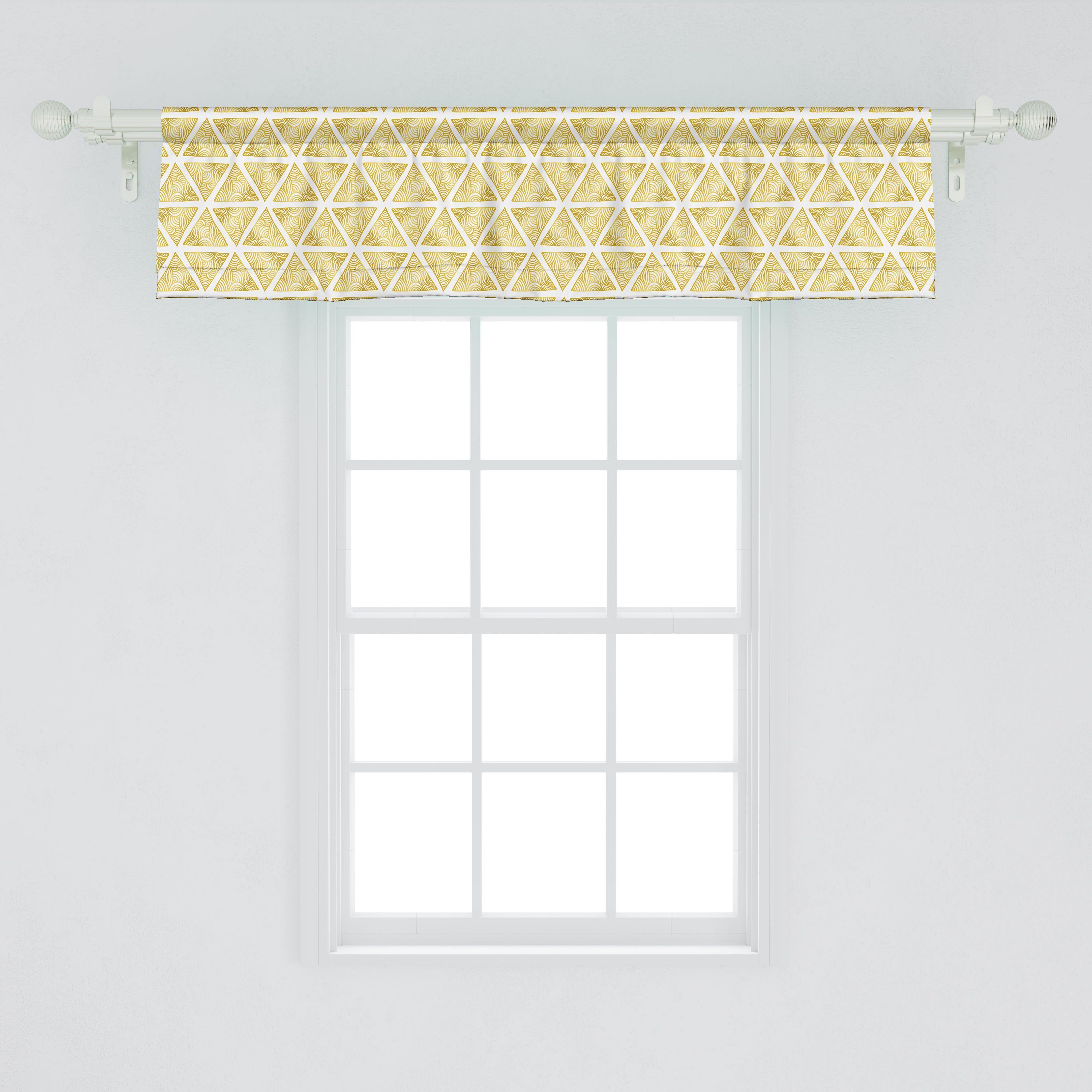 Scheibengardine Vorhang Volant für mit Abakuhaus, Dekor Stangentasche, Küche Microfaser, Arcs Triangles Geometrisch Schlafzimmer Doodle