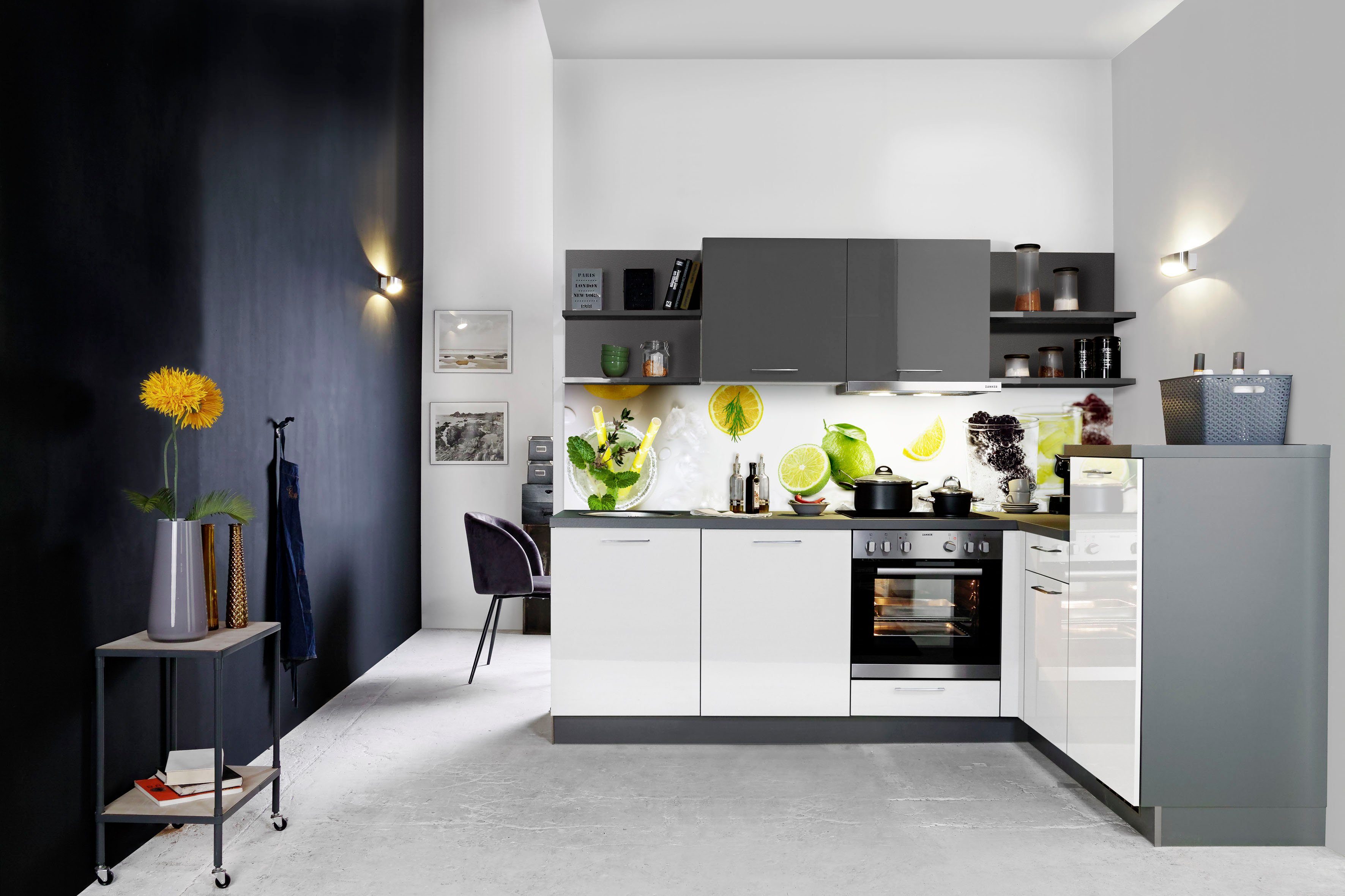 Express Küchen Winkelküche »Jena«, mit E-Geräten, vormontiert, mit Soft-Close-Funktion, Stellbreite 245 x 175 cm-HomeTrends