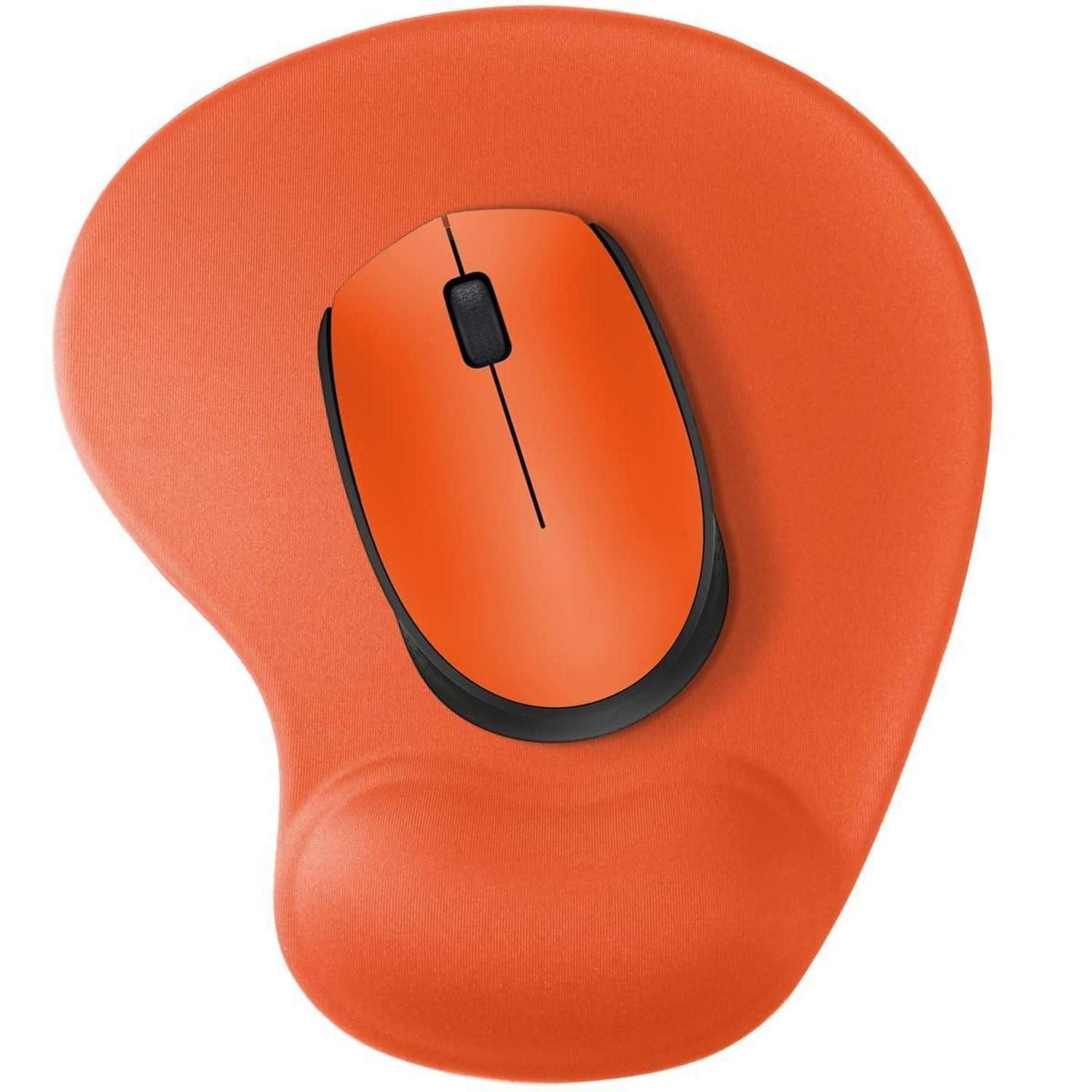 LuxusKollektion Schreibtischunterlage Mauspad mit Handgelenkauflage Orange
