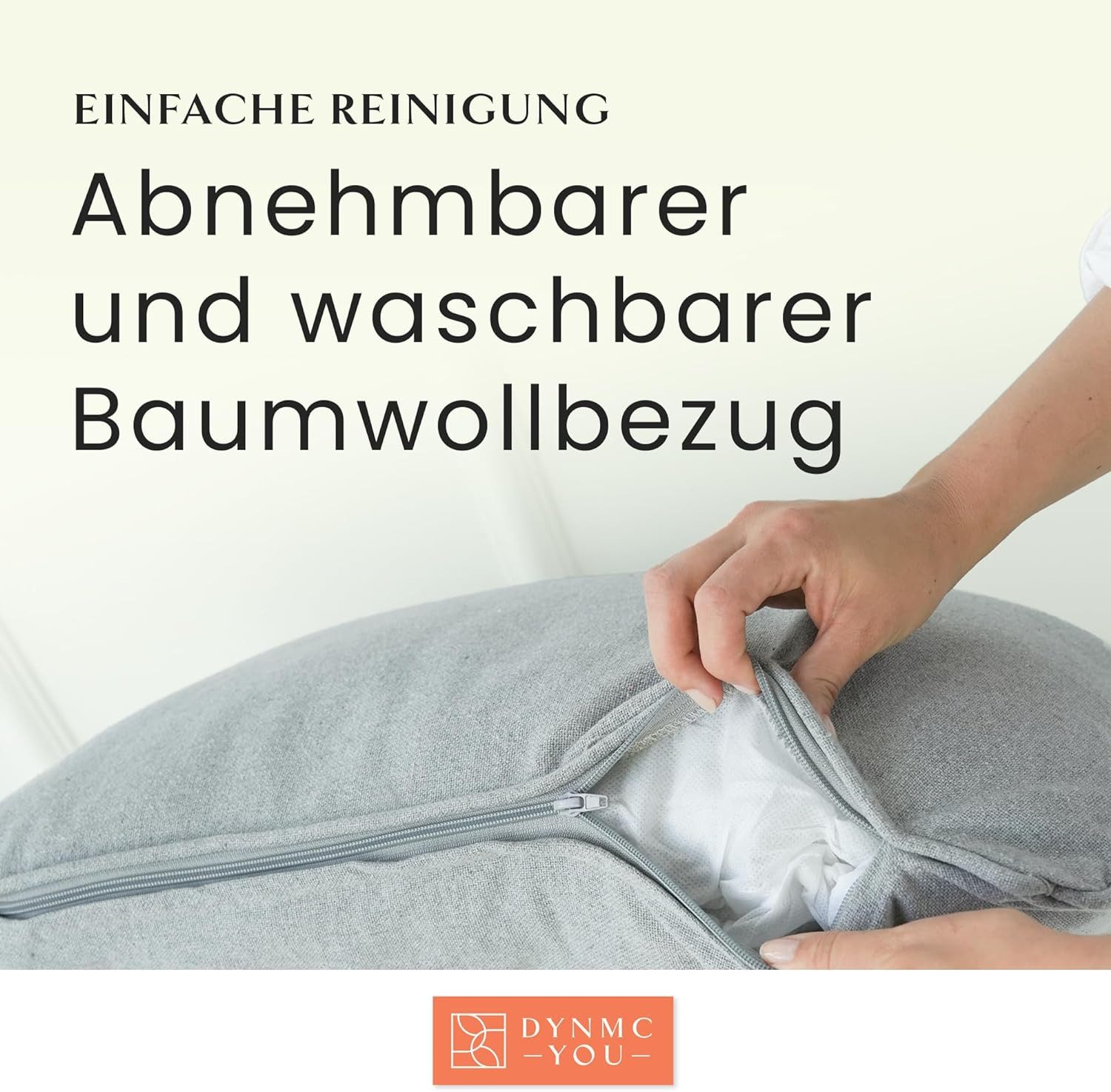 DYNMC you Sofakissen mit Füllung und Bezug - 2er Set mit Viel Füllung, Rückenkissen mit Baumwoll-Bezug - Bequeme Dekokissen