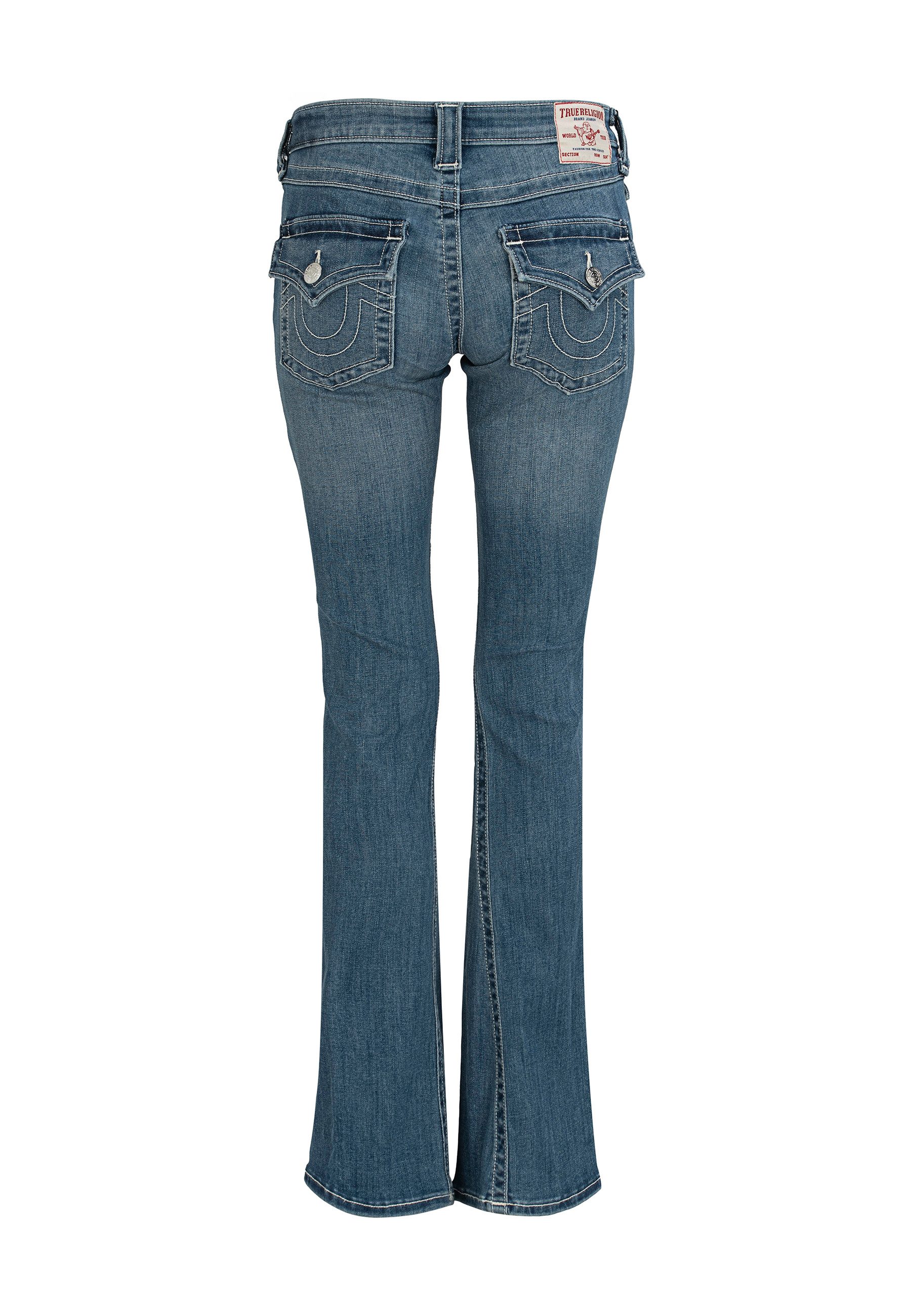 True Religion Bootcut-Jeans BECCA MR BOOTCUT FLAP Baumwollmischung, bootcut fit