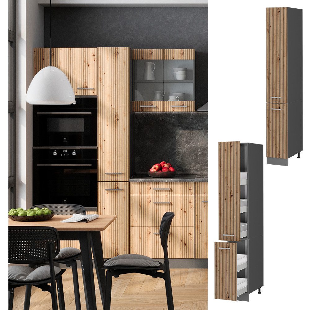 Vicco Hochschrank R-Line, Artisan-Eiche/Anthrazit, 30 cm günstig online kaufen
