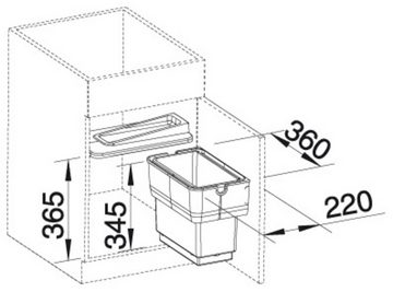 Blanco Mülltrennsystem Singolo, Kunststoff, 450 mm Untermass