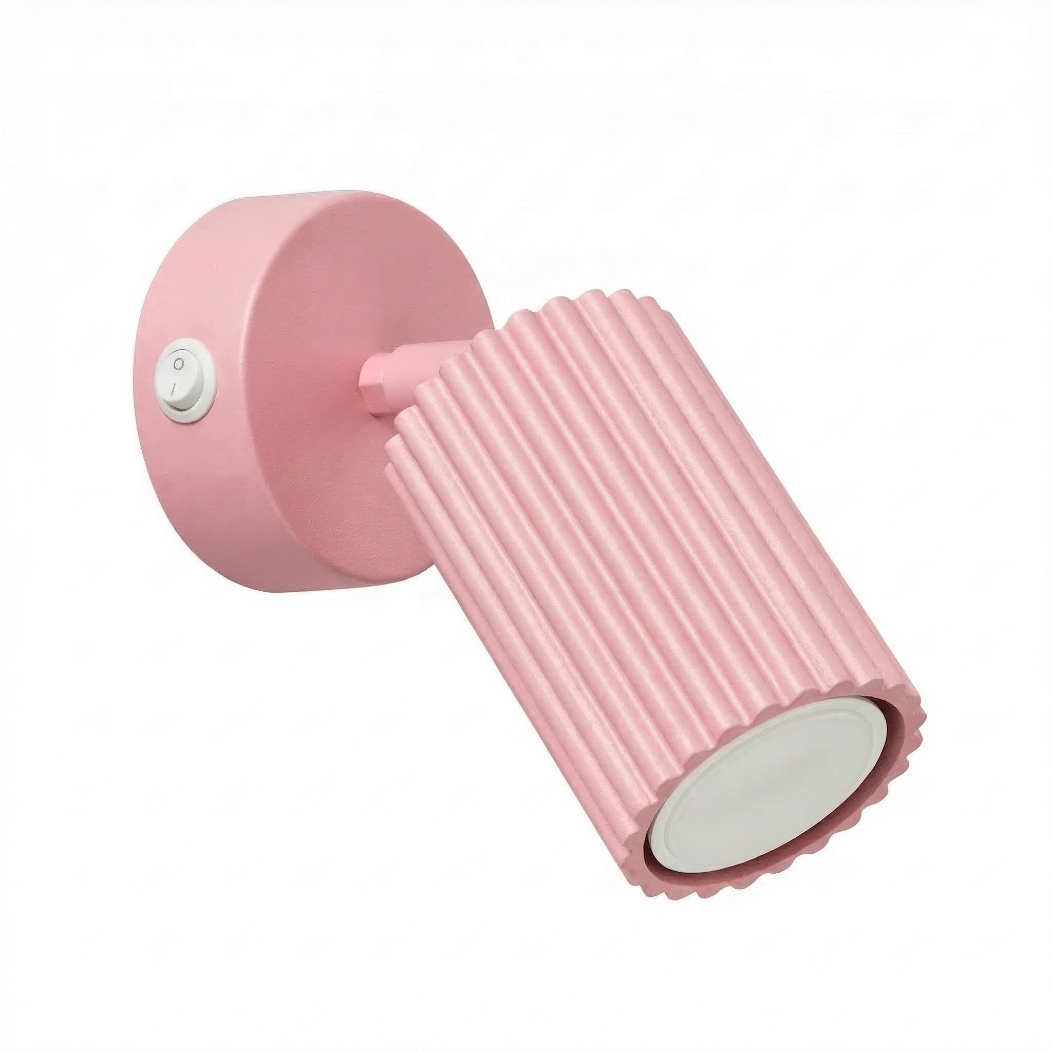 SOLLUX lighting Wandleuchte Wandleuchte KARBON rosa mit einem Schalter, Nicht enthalten