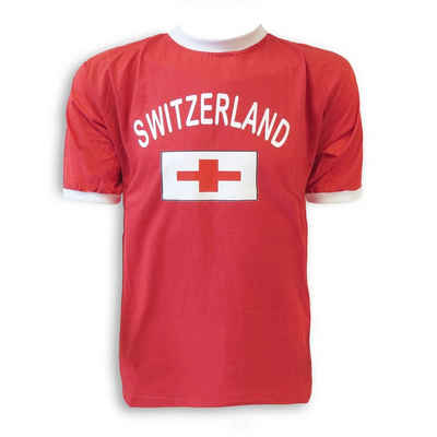 Sonia Originelli T-Shirt Fan-Shirt "Switzerland" Unisex Fußball WM EM Herren T-Shirt