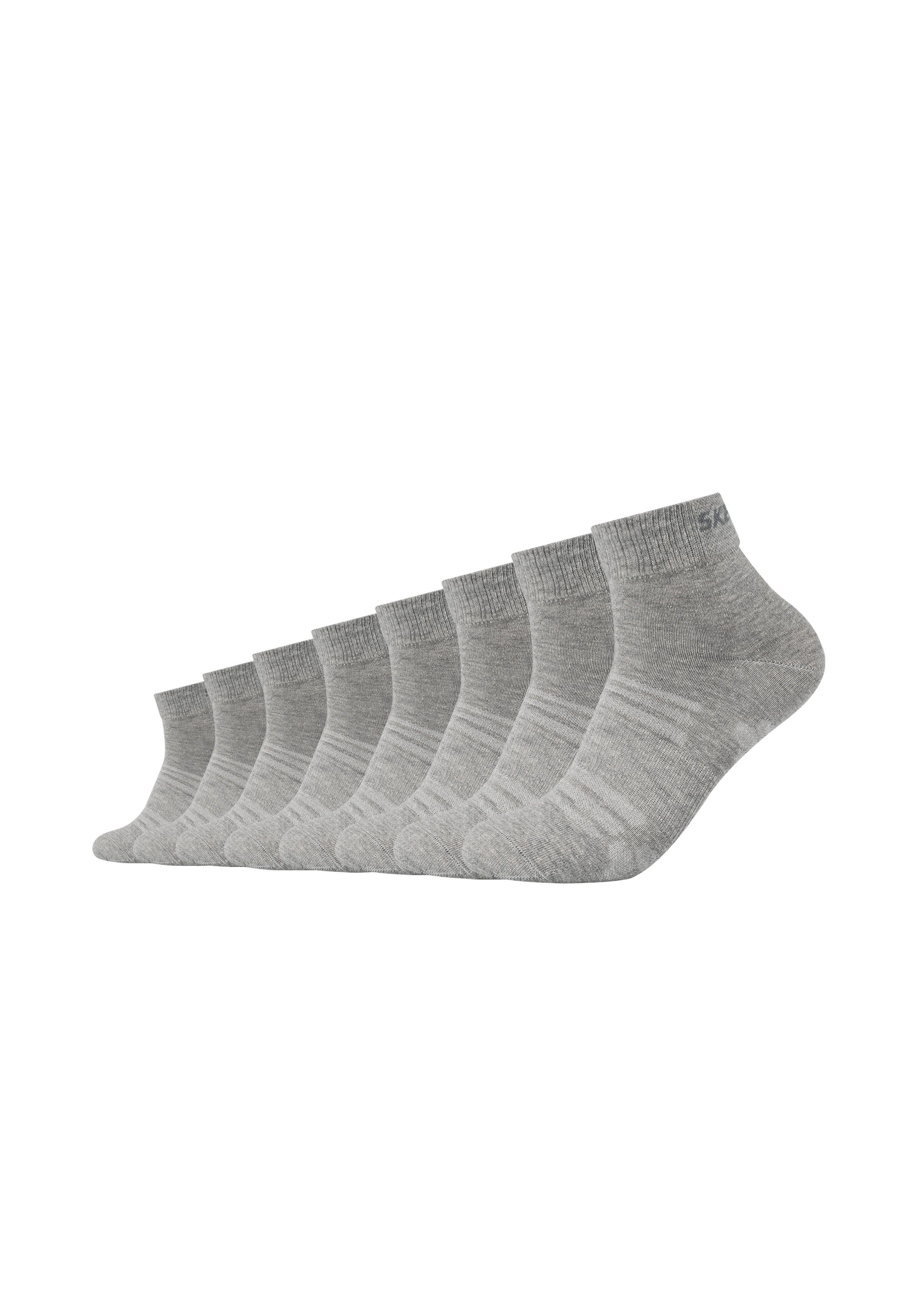 schickem im grau, meliert Markenschriftzug 8er-Pack (8-Paar) mit Skechers Socken