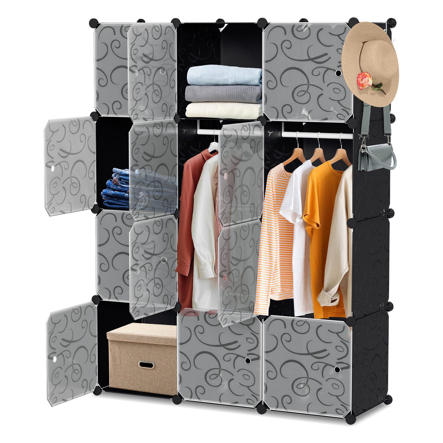 Clanmacy Kleiderschrank Kleiderschrank DIY Kombischrank, 12 günstig online kaufen