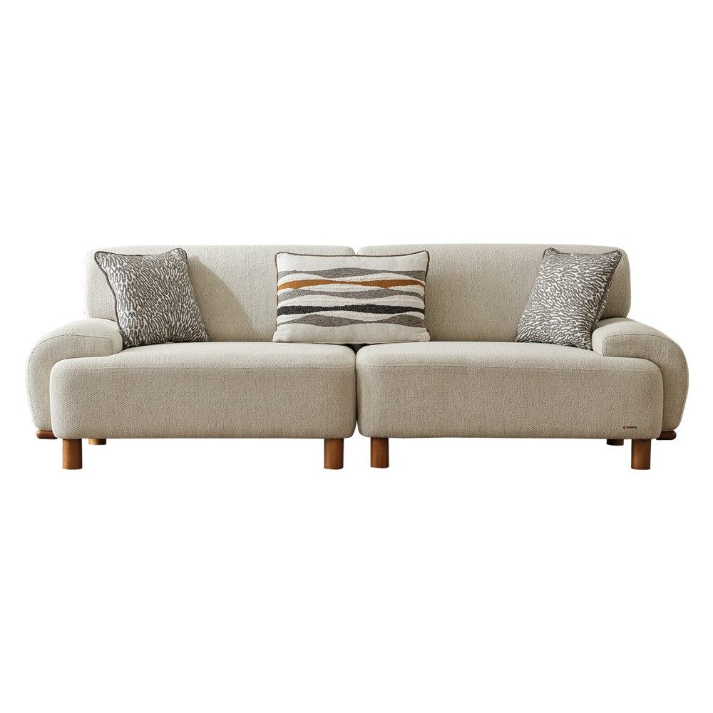 Villa Möbel Sofa Avignon, 3-Sitzer 1 Teile, Hand Made Quality, pflegeleichter Mikrofasersamtstoff