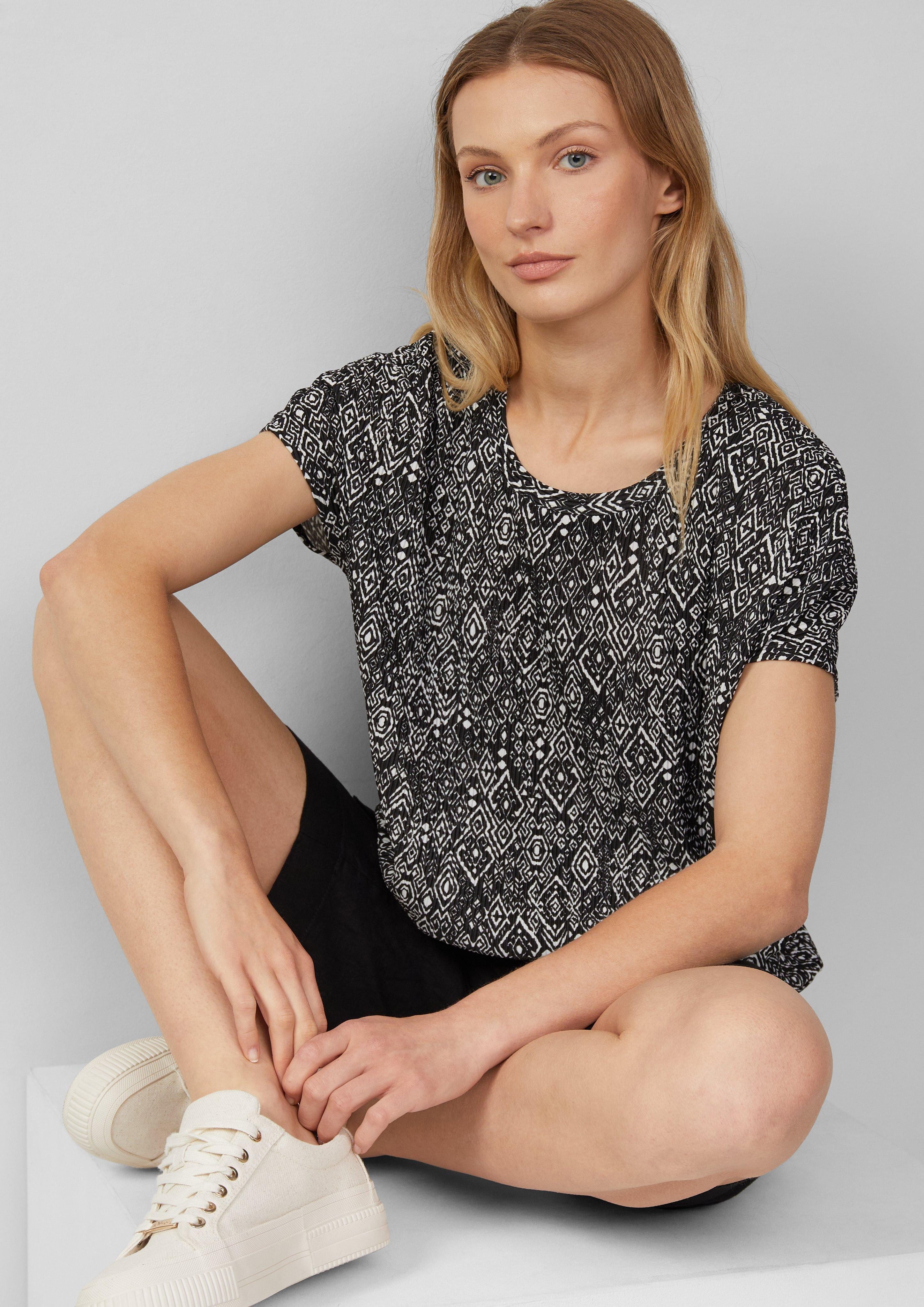 s.Oliver Shirttop Plissiertes T-Shirt im Relaxed günstig online kaufen