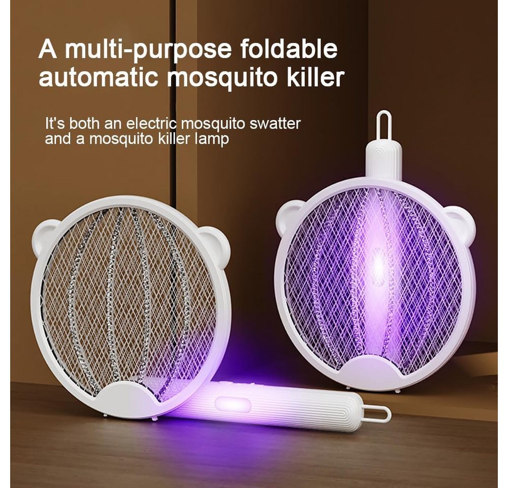 Thumbnail - RWEUOQ Fliegenklatsche Fliegenklatsche Mückenlampe 2 in 1, 180° Grad Drehung, Zusammenklappbar,stehend, 3000 V mit USB W...