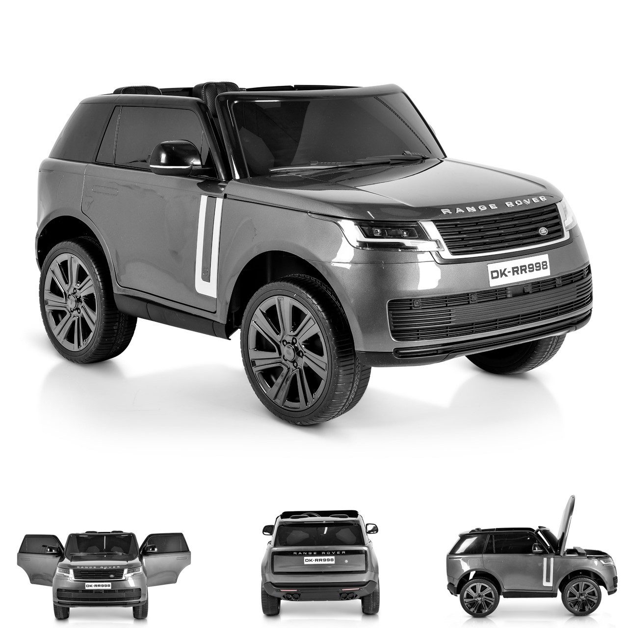 Moni Elektro-Kinderauto Kinder Elektroauto Range Rover, Belastbarkeit 35 kg, SUV metallic Fernbedienung Gurt EVA-Reifen