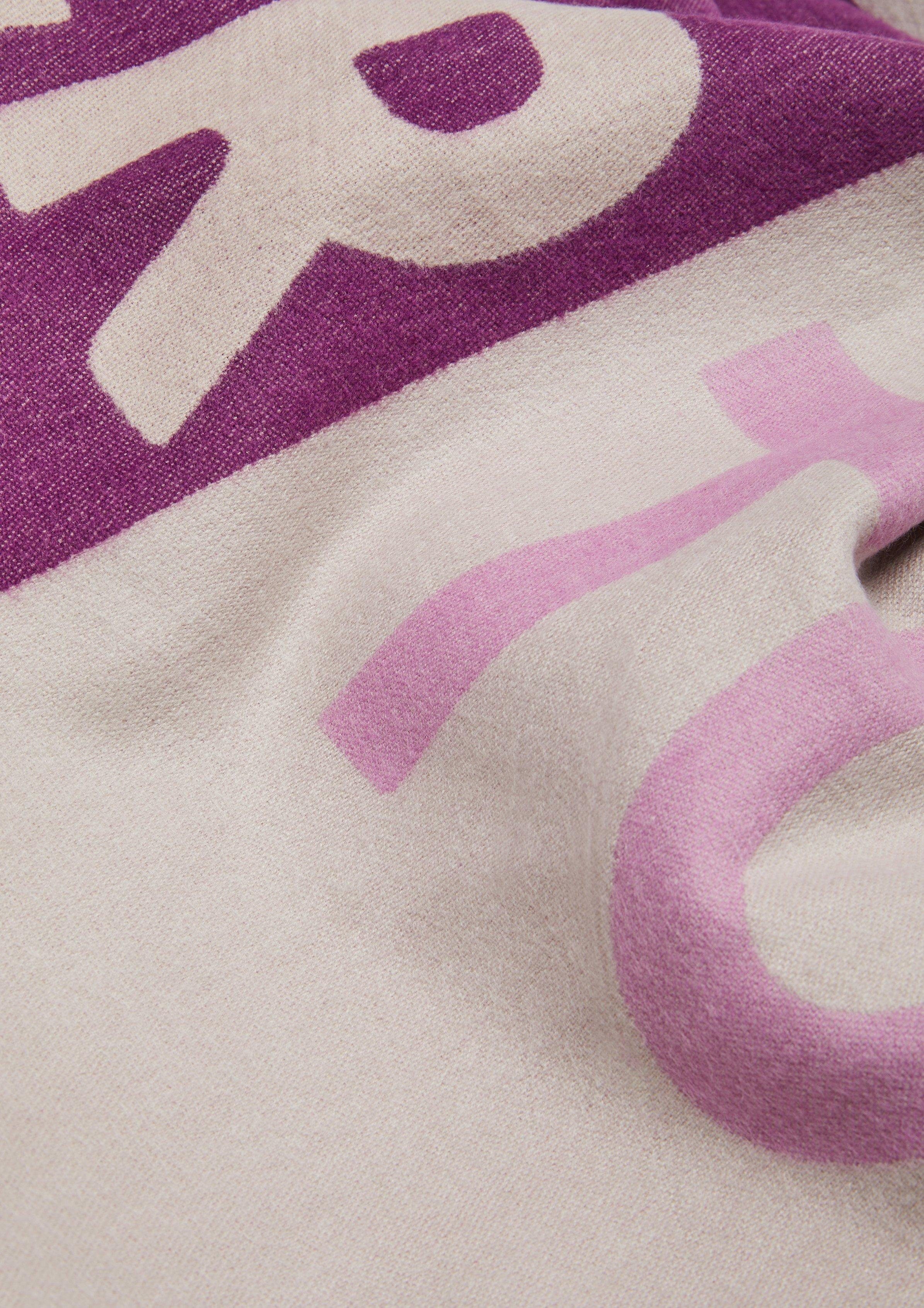 Comma Fransen prin Colour-Blocking-Optik, Schal placed Halstuch purple in
