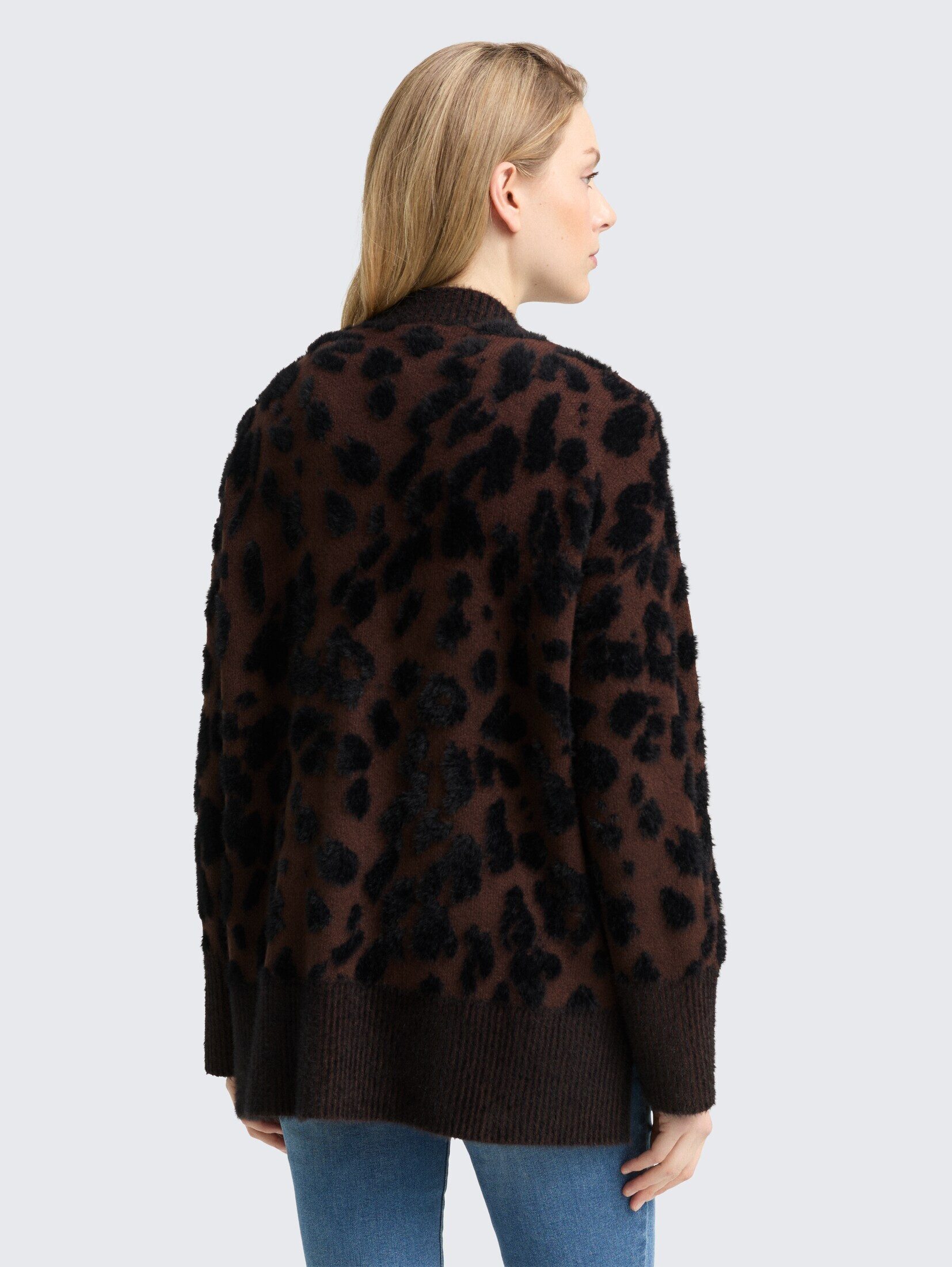 TOM TAILOR Cardigan Pullover & Strickjacken Oversize Cardigan mit Leo-Muster