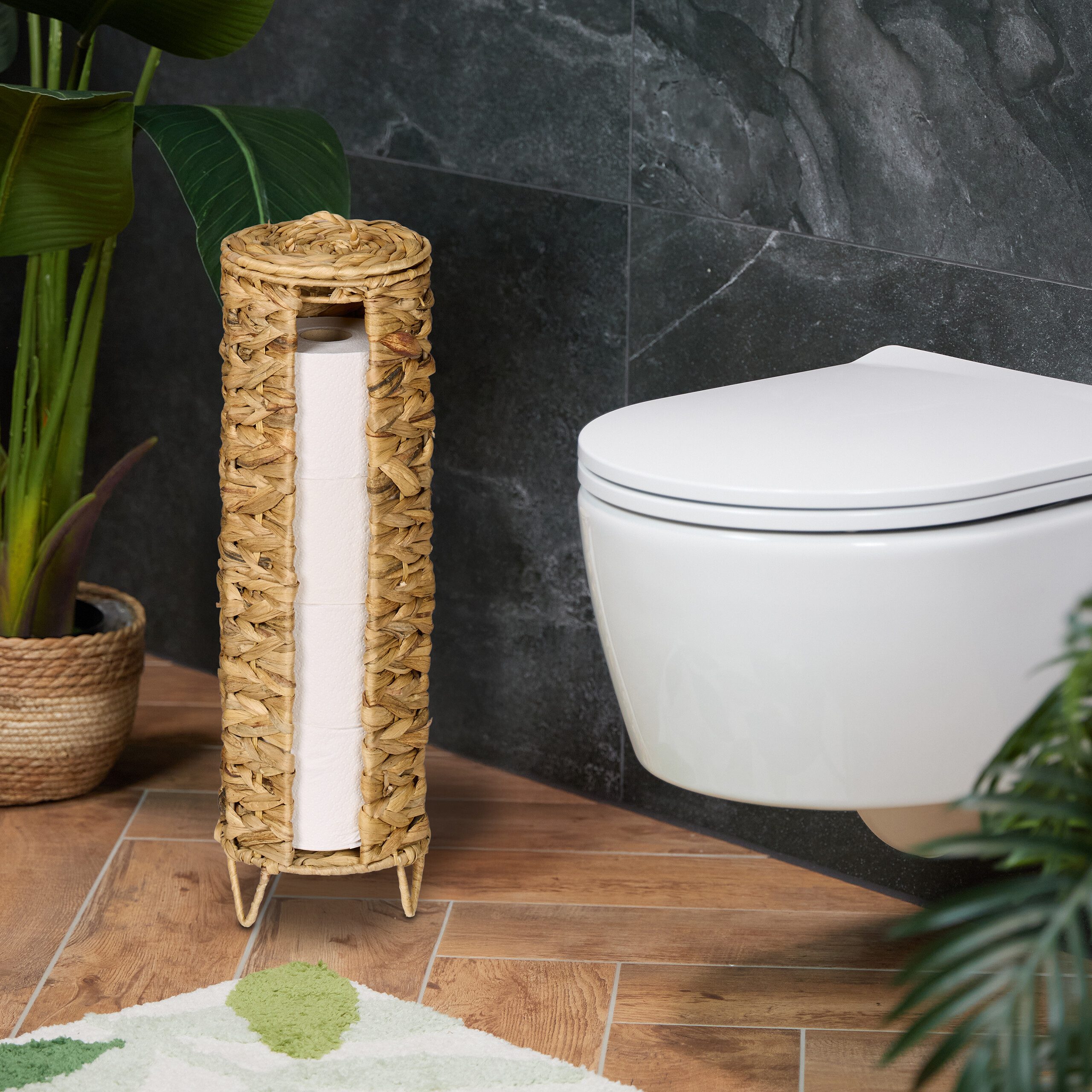 relaxdays Toiletten-Ersatzrollenhalter Toilettenpapier Aufbewahrung 4 Rolle günstig online kaufen