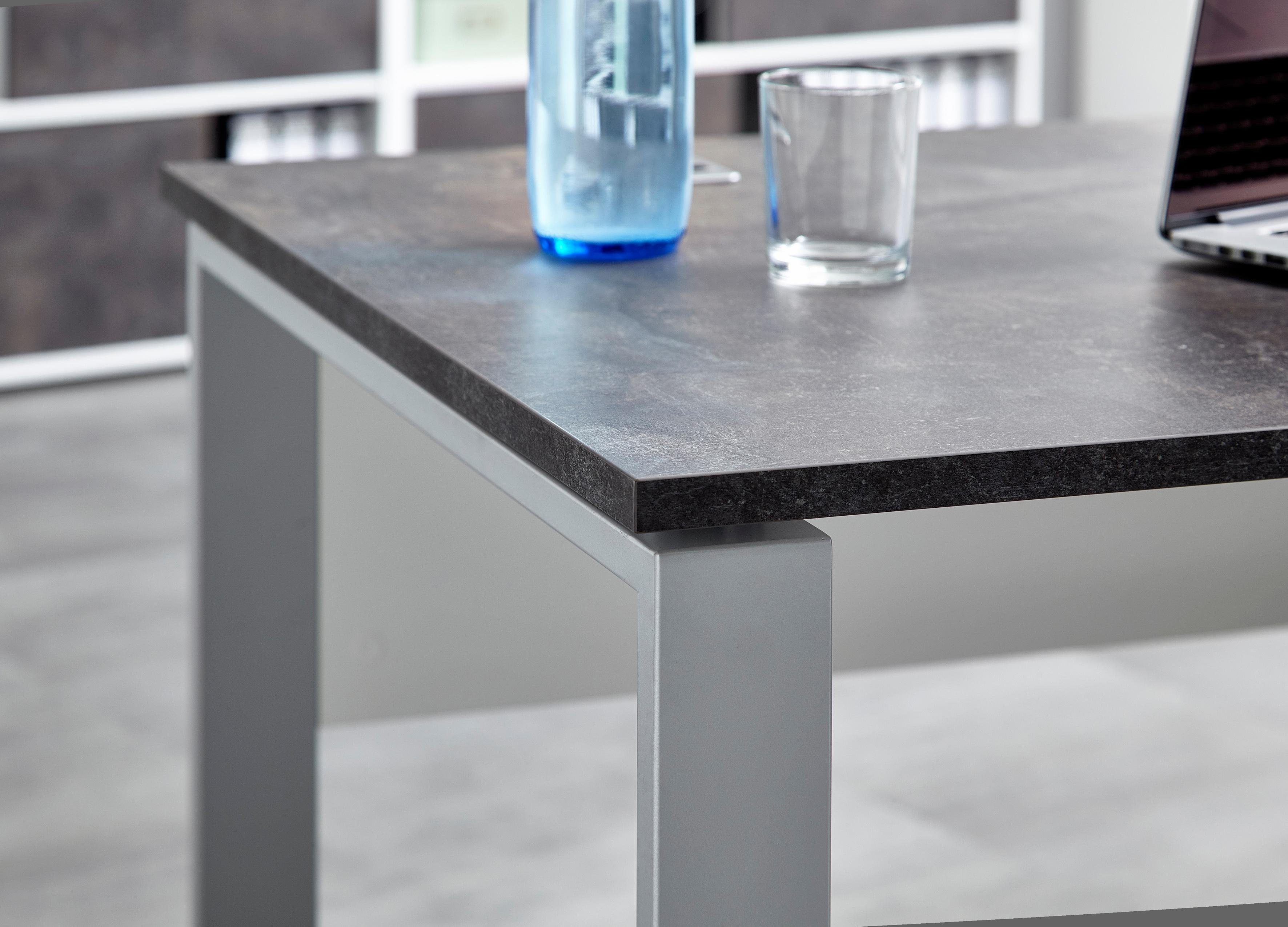 GERMANIA Schreibtisch Altino, Kufen aus Metall, 2x Kabeldurchlass, Breite 160 cm, Made in Germany