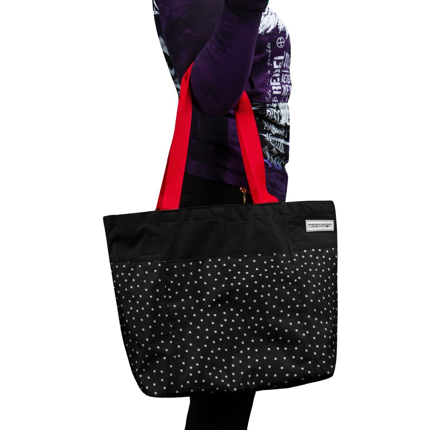 anndora Umhängetasche shopper 17 Liter Strandtasche, verstärkter Boden - Innentaschen mit Reißverschluss - wasserabweisend