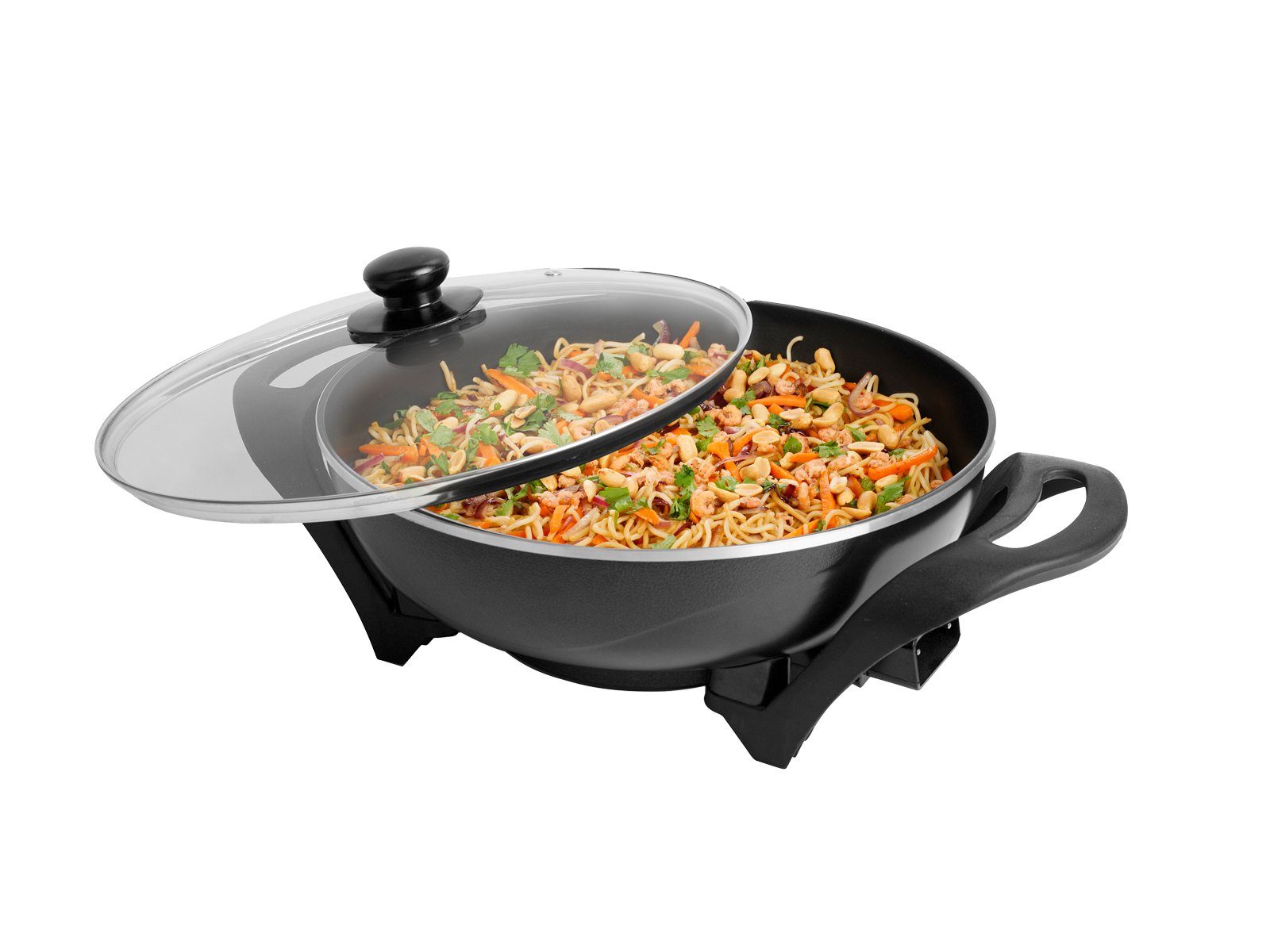 Tristar Elektrische Wokpfanne, 1500 W, Asia Wok Ø33cm 4,5Liter Elektro-Pfanne mit Glas Deckel - Partypfanne