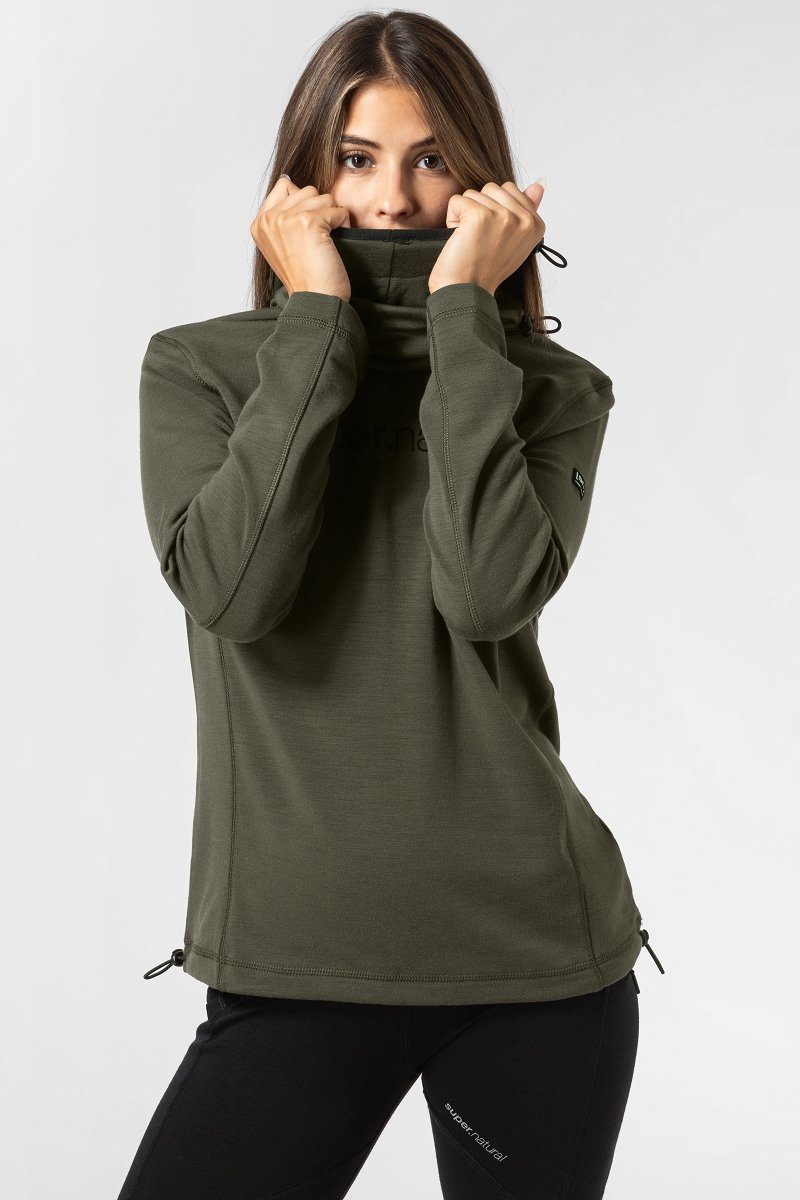 SUPER.NATURAL Hoodie Merino Hoodie W ALPINE HOODED wärmender Merino-Materialmix
