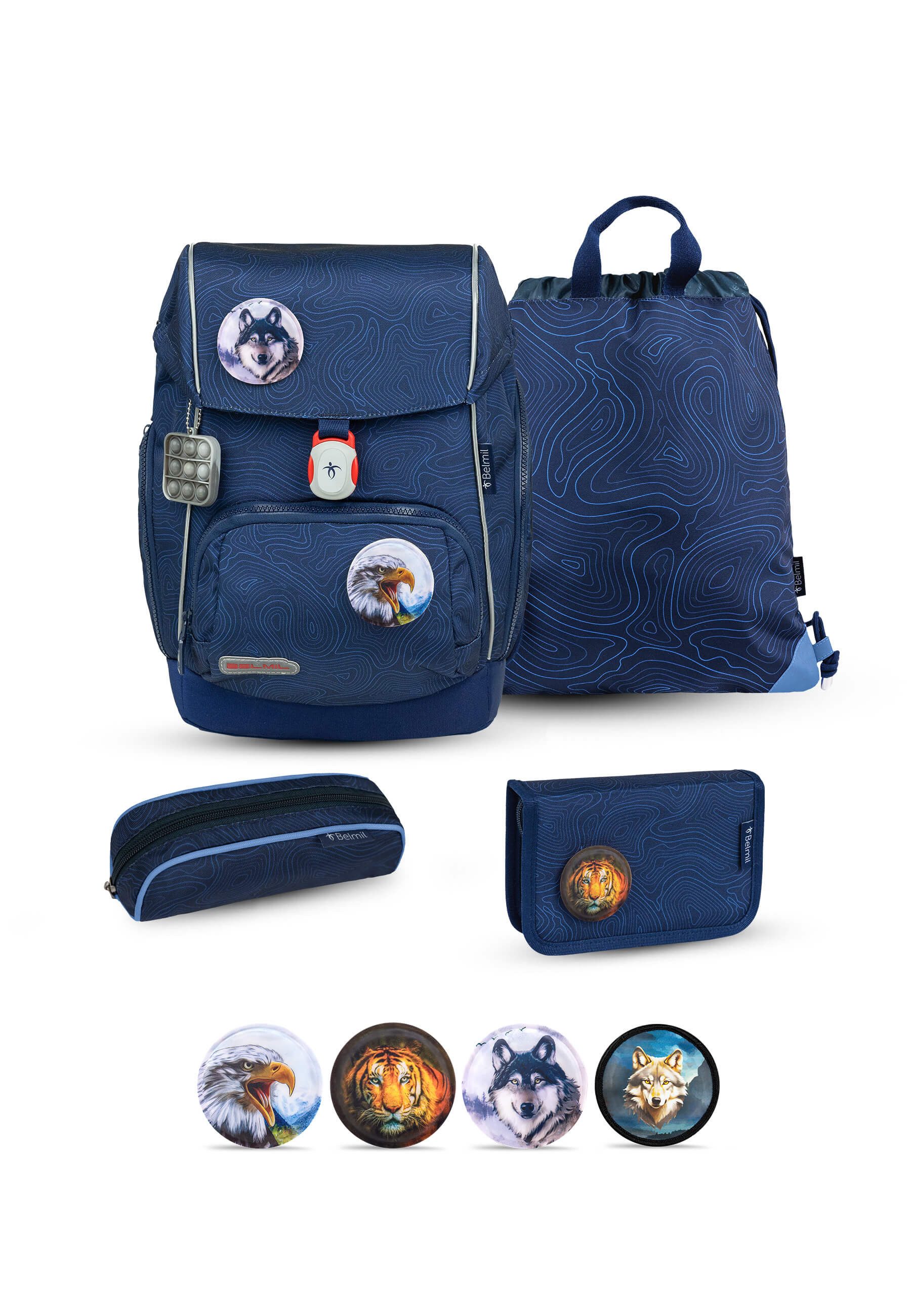 Belmil Schulranzen Comfy Plus Premium Set (5-tlg., Schulranzen Set 5 tlg)