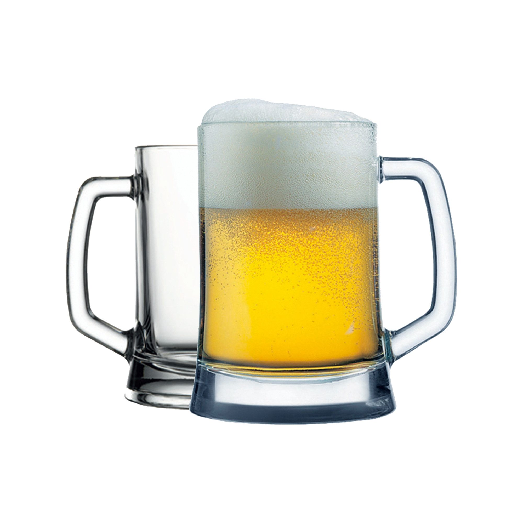 Pasabahce Gläser-Set Pub Bierkrug, 2-tlg., Glas, 500ml, 2er Set, ideal für Bier, Radler oder Softdrinks