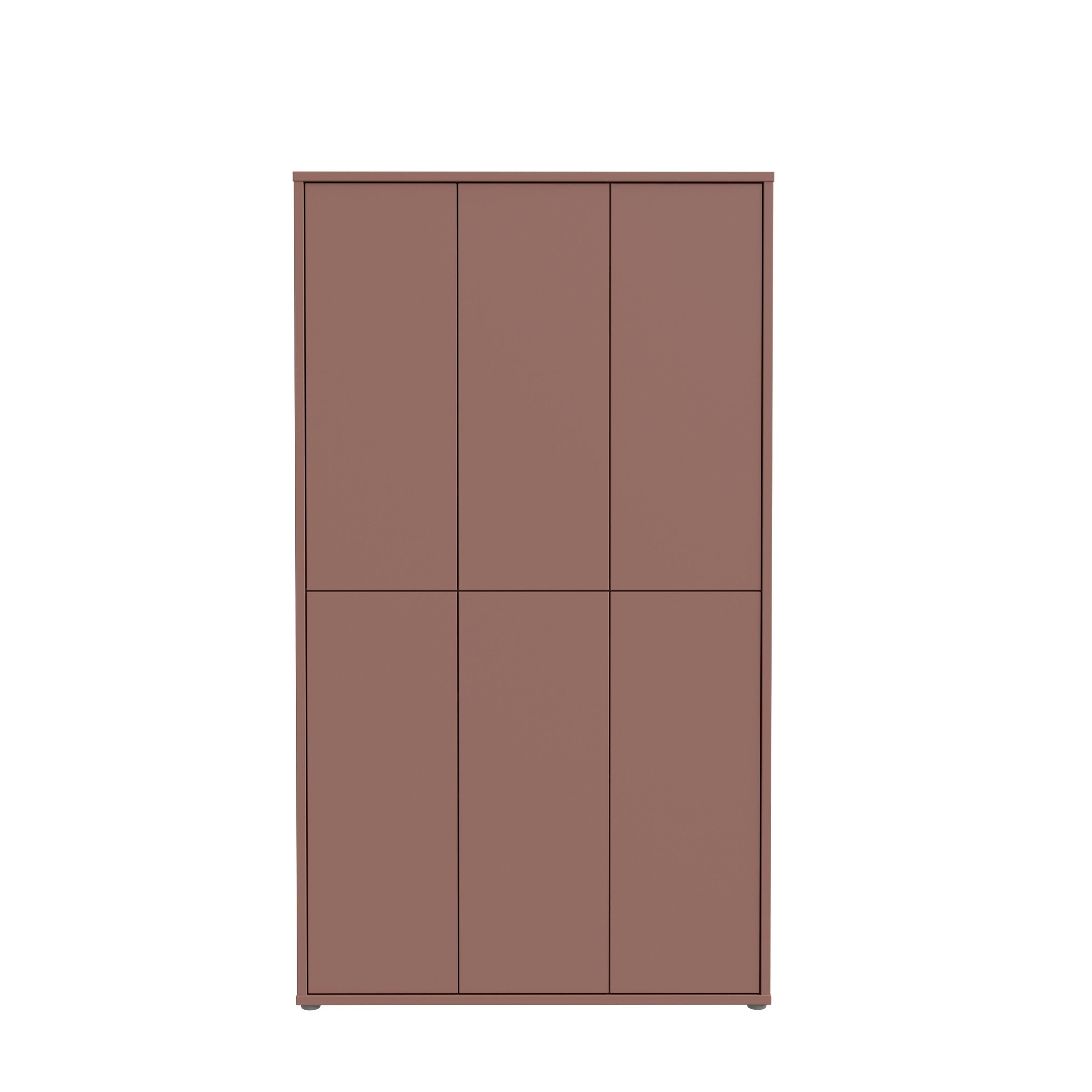 PREISBRECHER Schuhschrank ALICE SPRINGS 6 Türen, push to open, terrakottafarbig - 109,2x191,9x34,9cm (BxHxT)