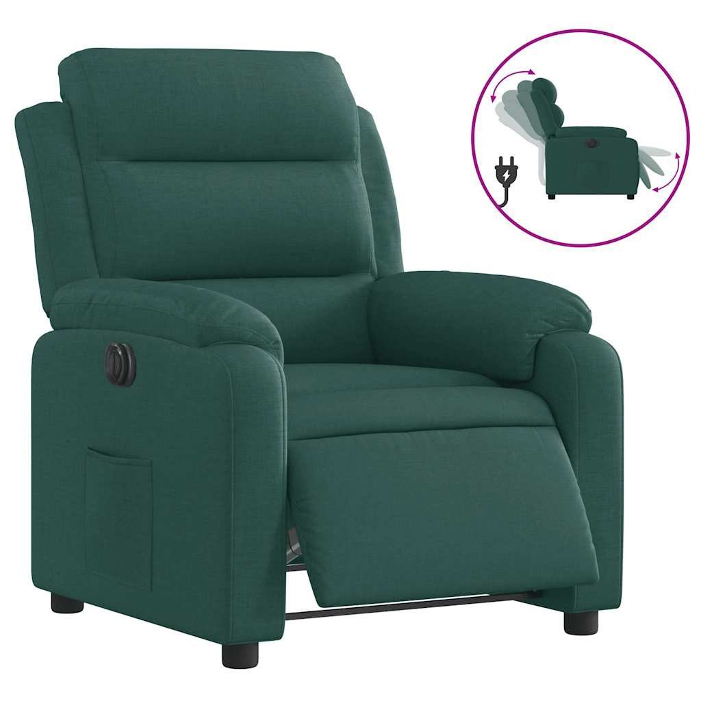 vidaXL Sessel Relaxsessel Elektrisch Dunkelgrün Stoff günstig online kaufen