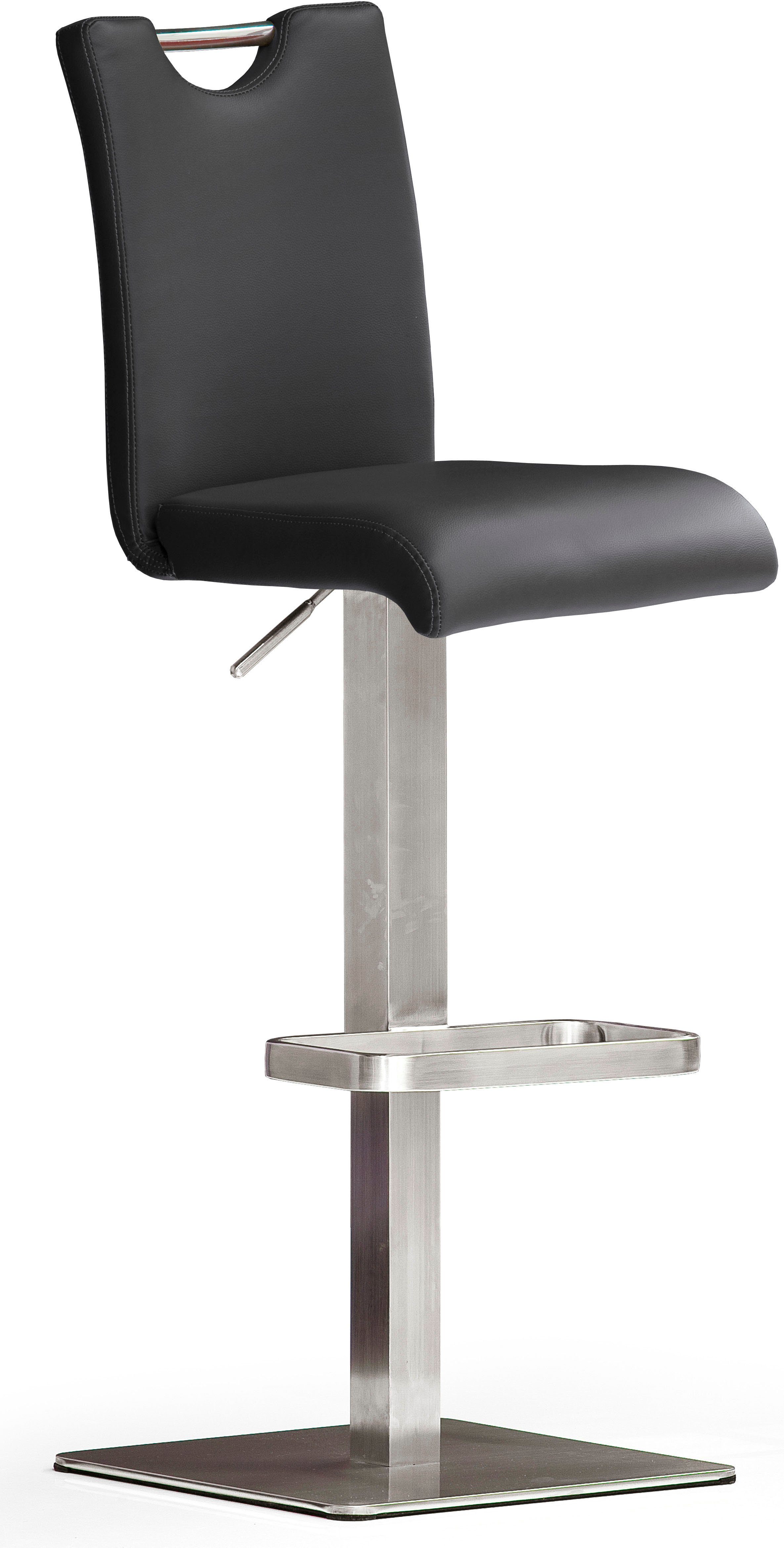 MCA furniture Bistrostuhl BARBECOOL Barhocker Bistrostuhl Tresenhocker, mit Rückenlehne, Bodenplatte eckig, 180° drehbar Sitzhöhe von 55-80 cm