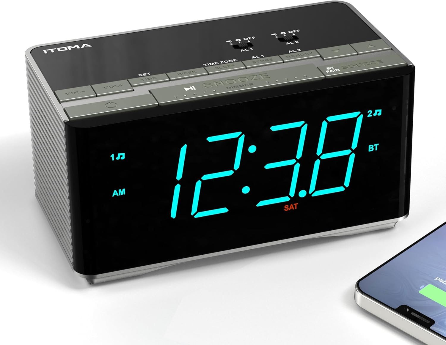 iTOMA Radiowecker Bluetooth Radiowecker mit FM-Radio, USB-Ladeanschluss & D günstig online kaufen