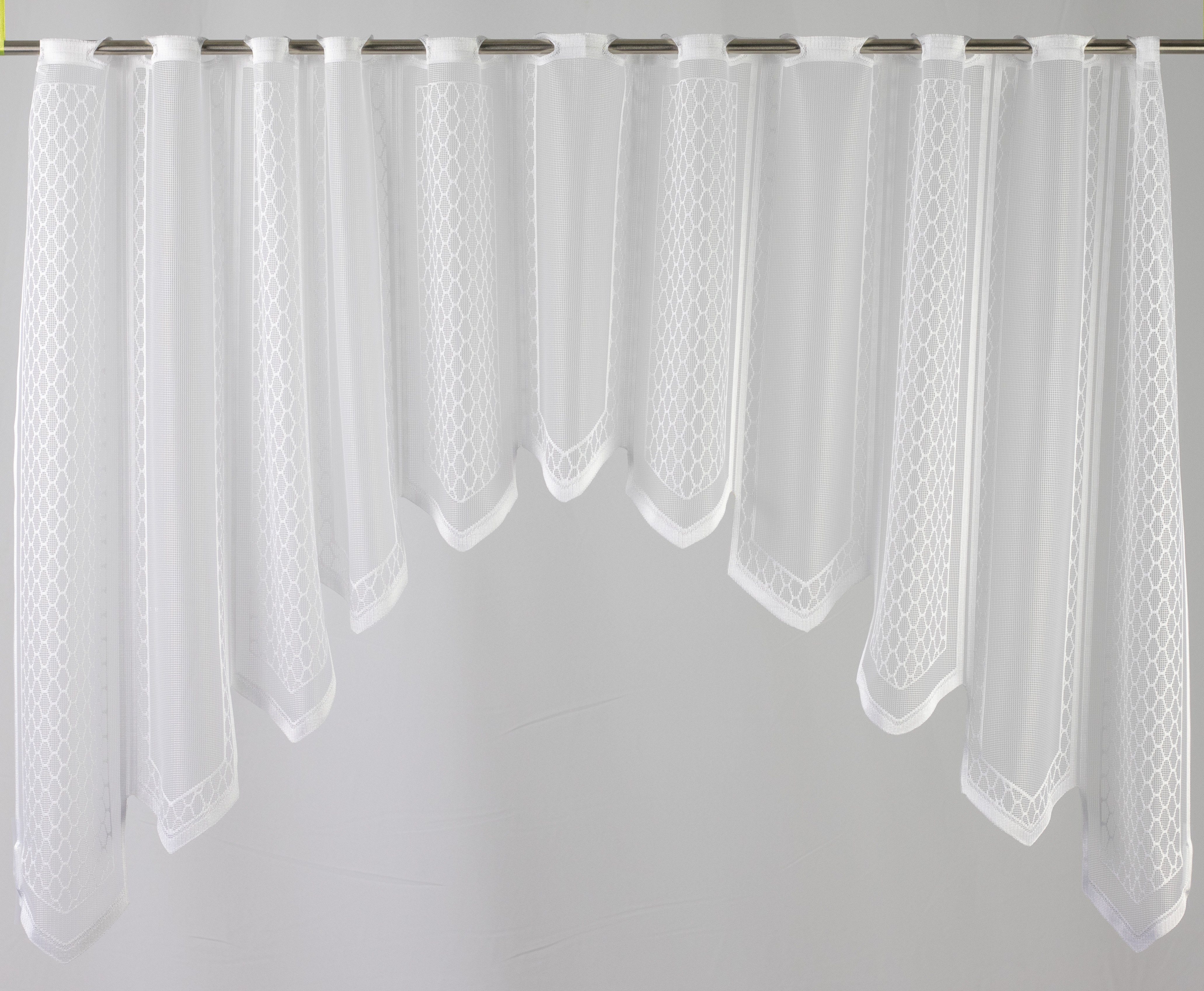EXPERIENCE Scheibengardine Bistrogardinen Set Scheibengardine Küchengardine 2324 Bistrobogen Gardinenkuvert 30, 75 x 150 cm Weiß Grafisch (2 St), Durchzuglöcher, halbtransparent, Volantstore