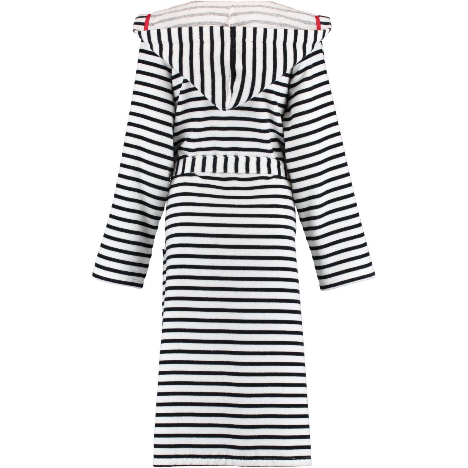 Cawö - Damen Bademantel Kapuze 1243 - Farbe: schwarz-weiß - 96 - XL günstig online kaufen