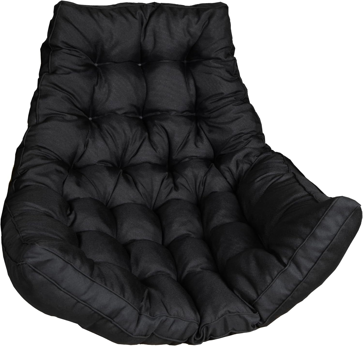 sunnypillow Polsterauflage Hängesessel Kissen - Auflage für Rattan & Polyrattan Hängeschaukel, Schwarz