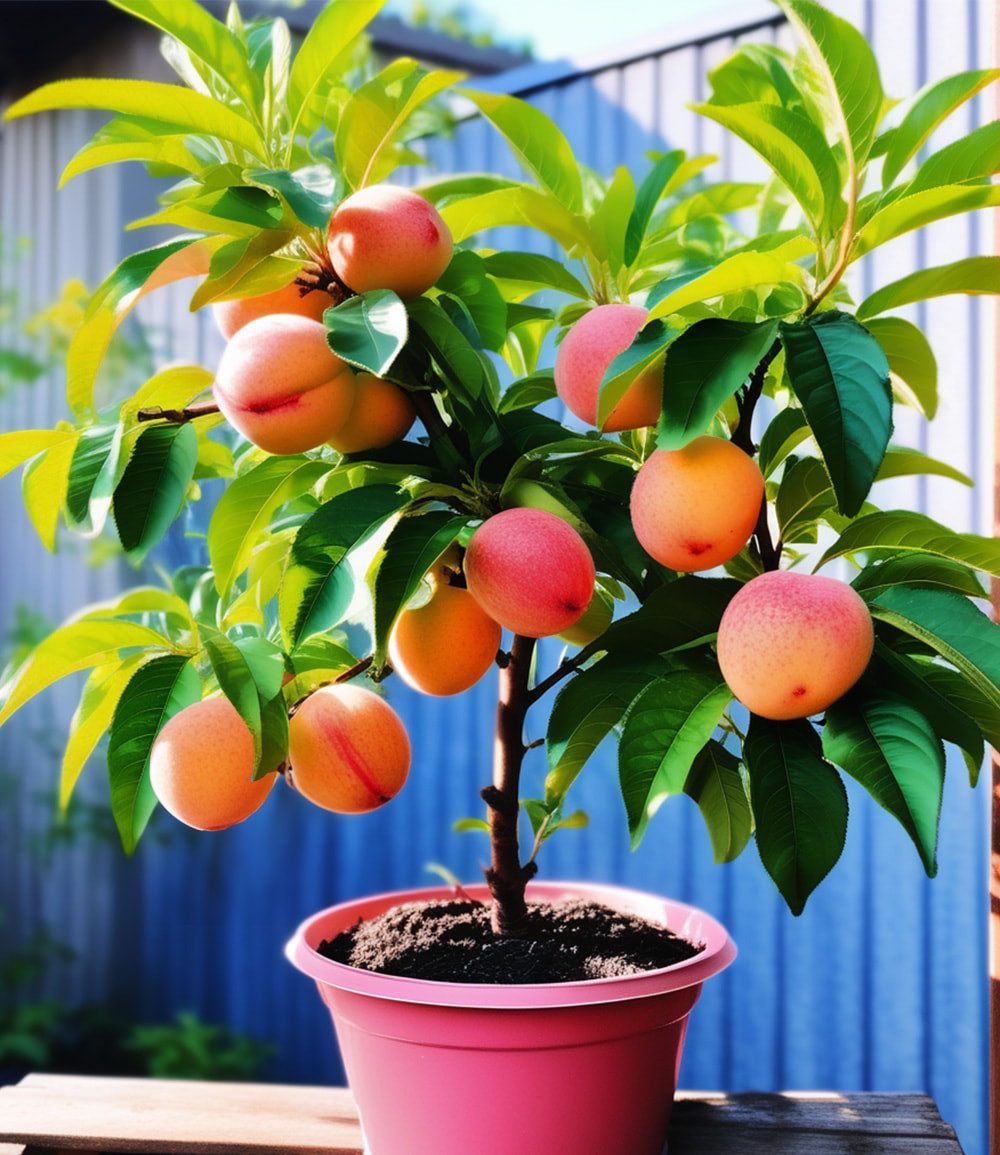 BALDUR Garten Nektarinenbaum Mini-Nektarinenbaum 'Flavortop', 1 St., Selbstfruchtend, essbar,winterhart, mehrjährig, pflegeleicht