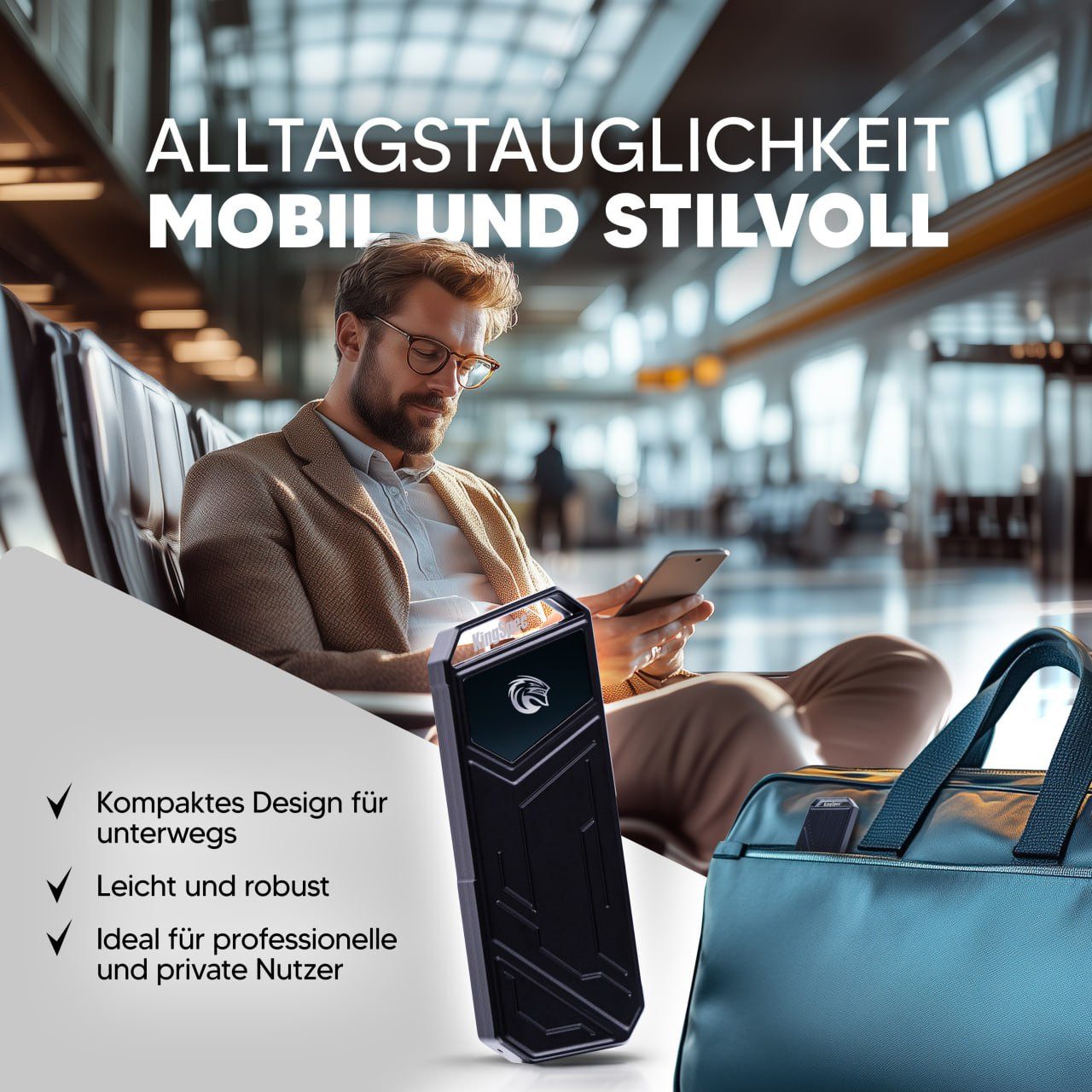 KingSpec Z5 externe Gaming-SSD (512GB) 2100 MB/S Lesegeschwindigkeit, 1850 MB/S Schreibgeschwindigkeit, Blitzschnelle Übertragungen, RGB Lichter & Premium Wärmeableitung