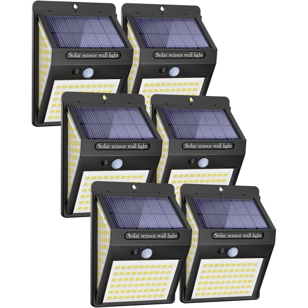 GelldG LED Solarleuchte Solarlampen für LED Außen 140 Solarleuchten Bewegungsmelder, mit
