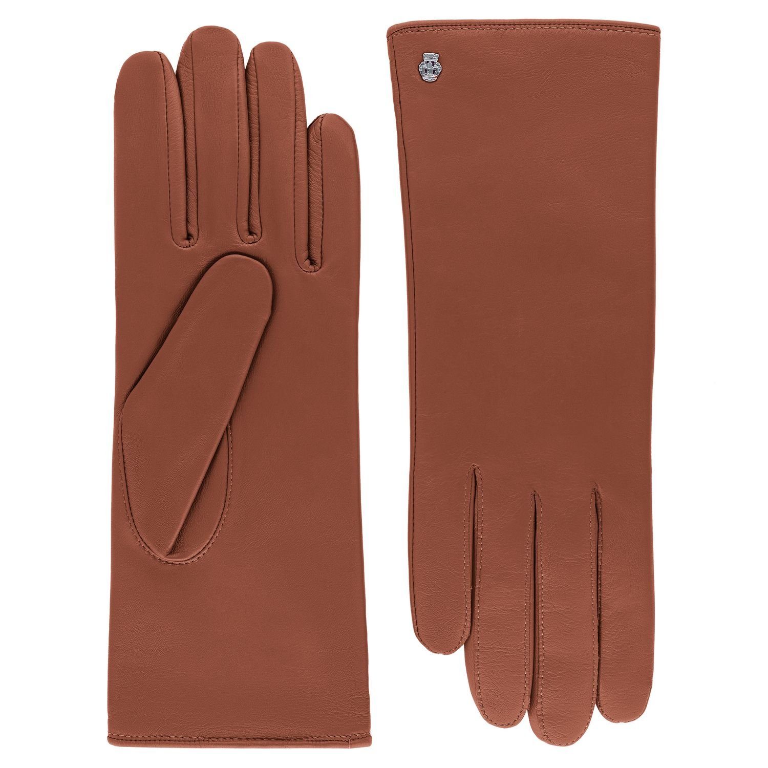 Roeckl Lederhandschuhe Leder-Handschuhe Futtermix aus Wolle und Kaschmir 750-cognac