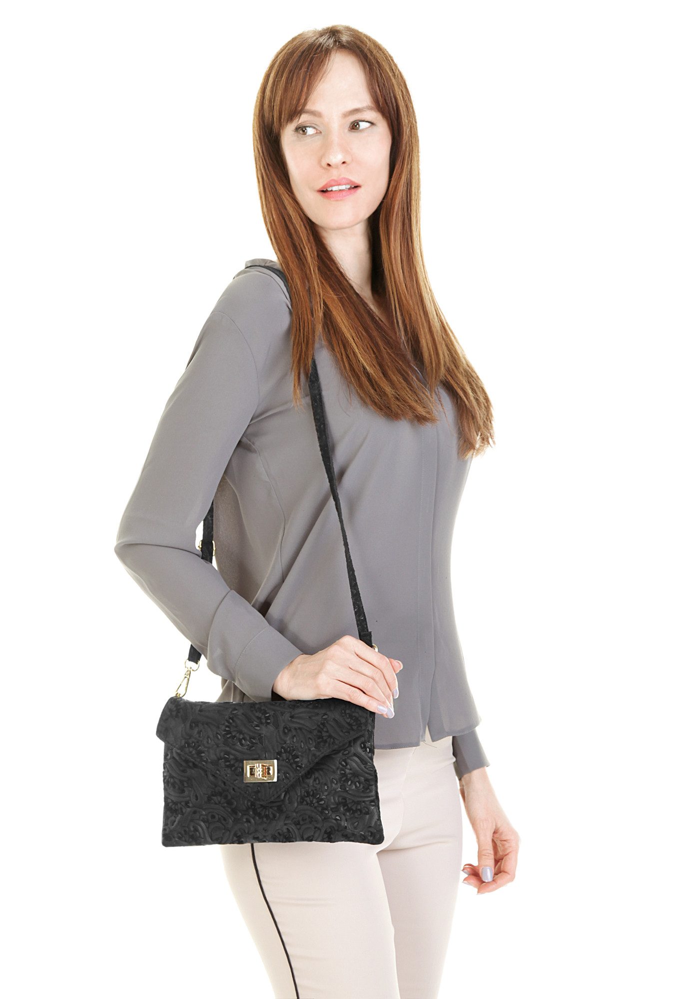 Samantha Look Abendtasche, echt Leder, Made in Italy