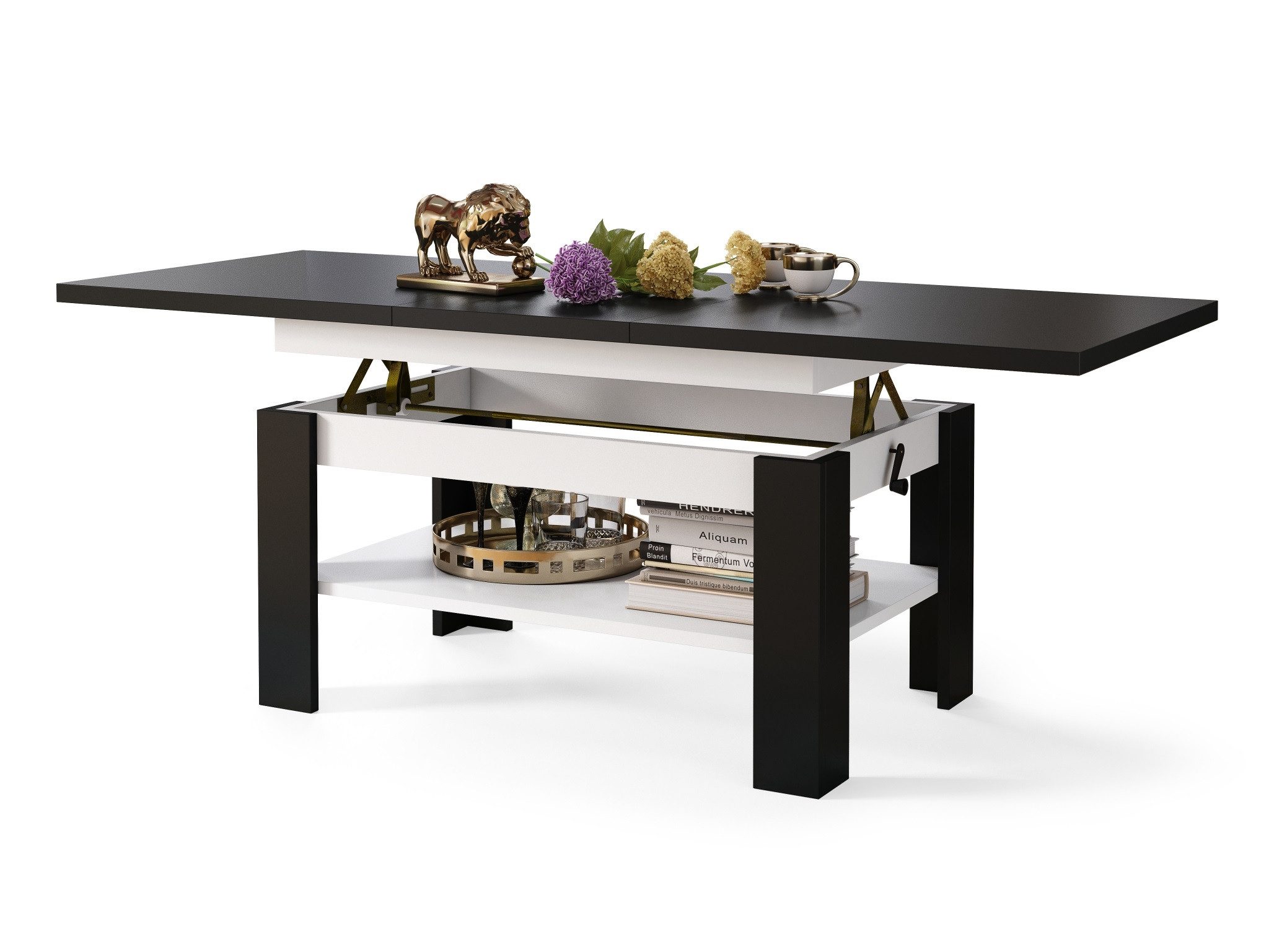 designimpex Couchtisch Design Rio stufenlos höhenverstellbar 55 - 67cm ausz günstig online kaufen