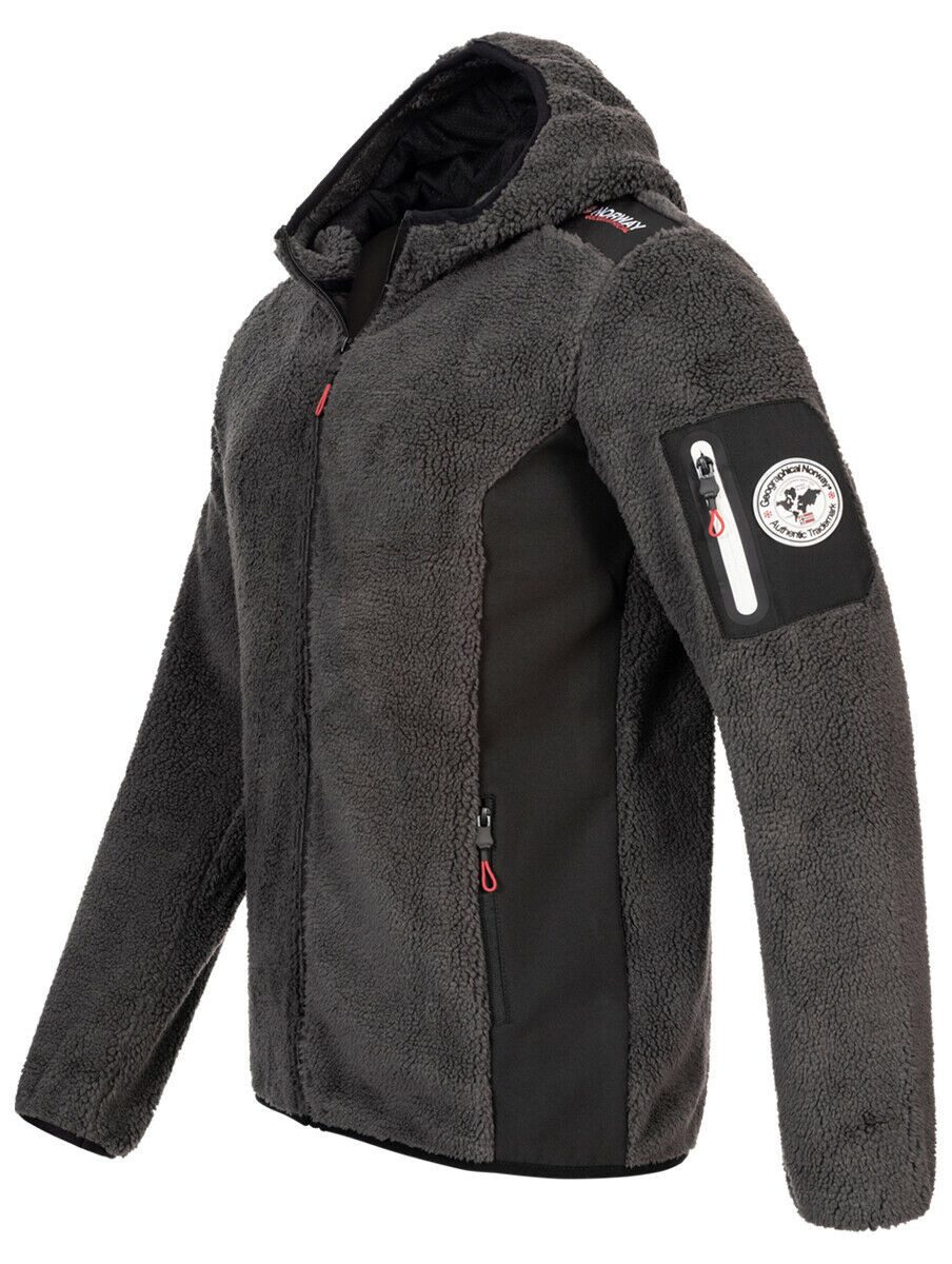 Geographical Norway Fleecejacke Herren Übergangs jacke Teddy Fleece Jacke Outdoor MIX Stoff Frühling