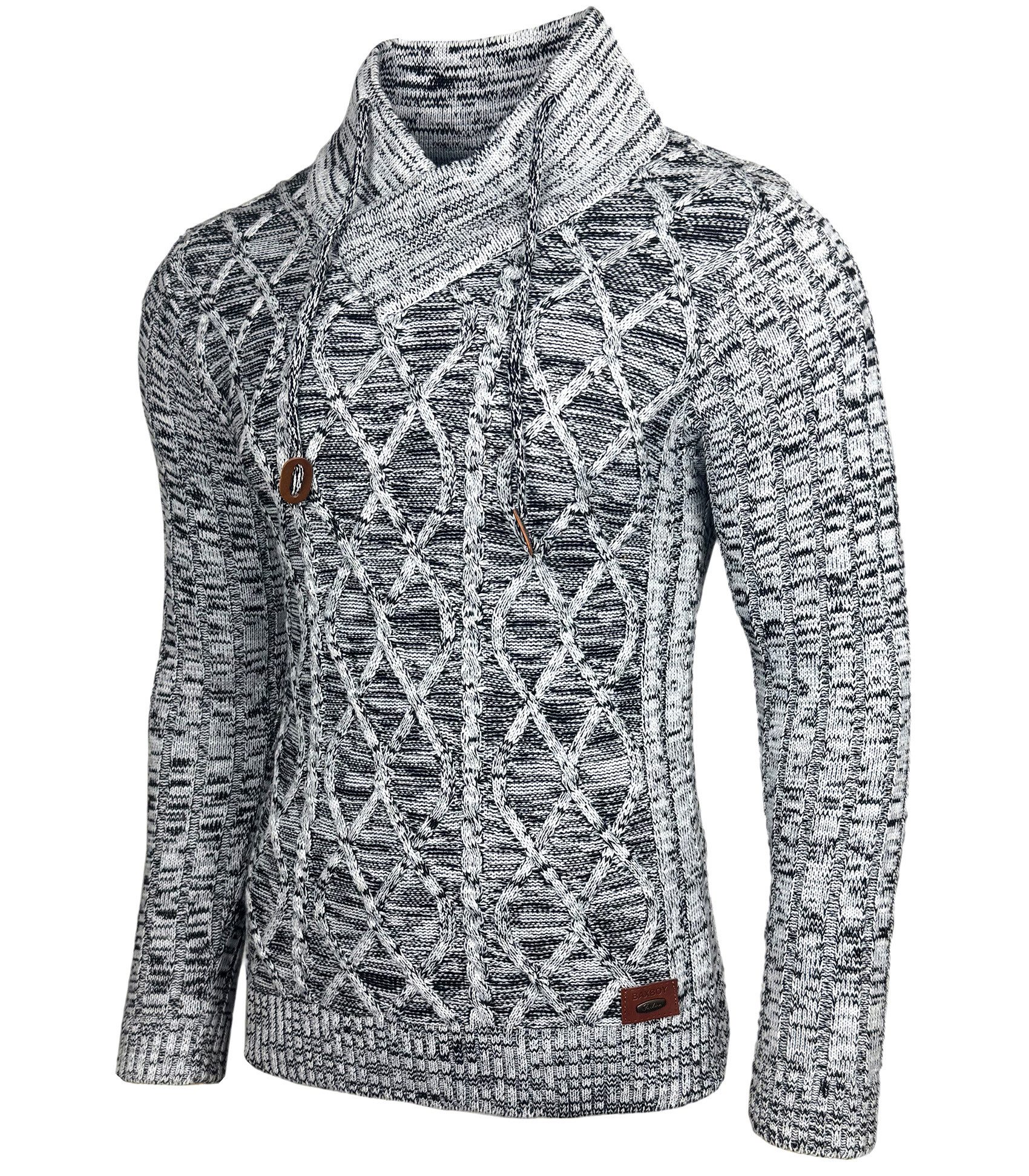 Baxboy Strickpullover Baxboy Herren Meliert Pullover Stehkragen Winter-Frei günstig online kaufen